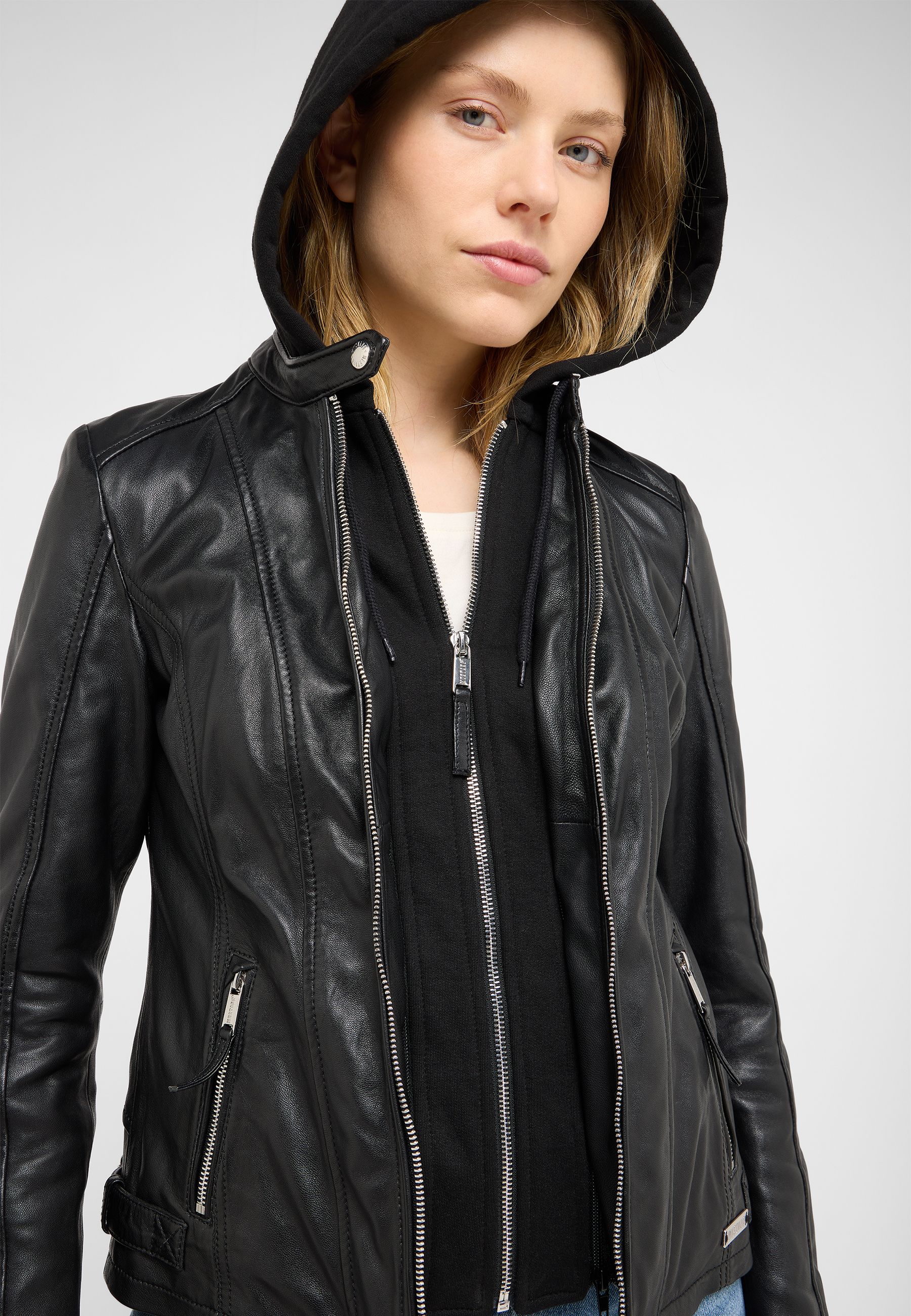 Bekleidung, Mantel, Jacke, Kapuzenpulli, Jacke aus Leder