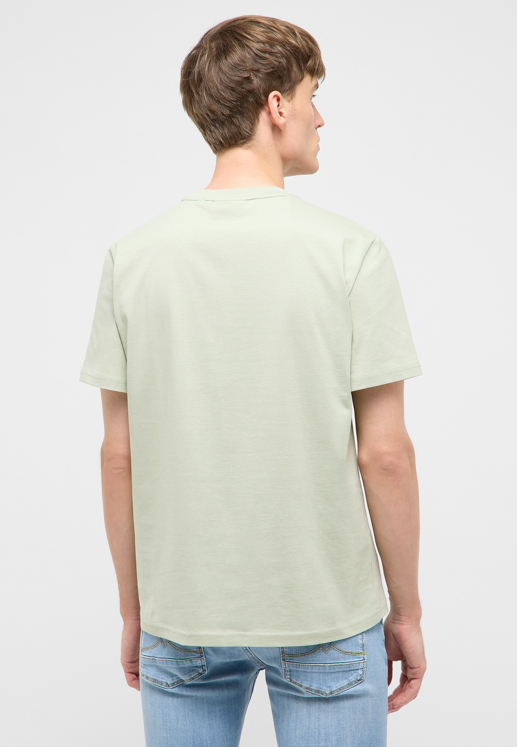 t-shirt, kurzarm, runde halslinie, mintgrün, baumwolle