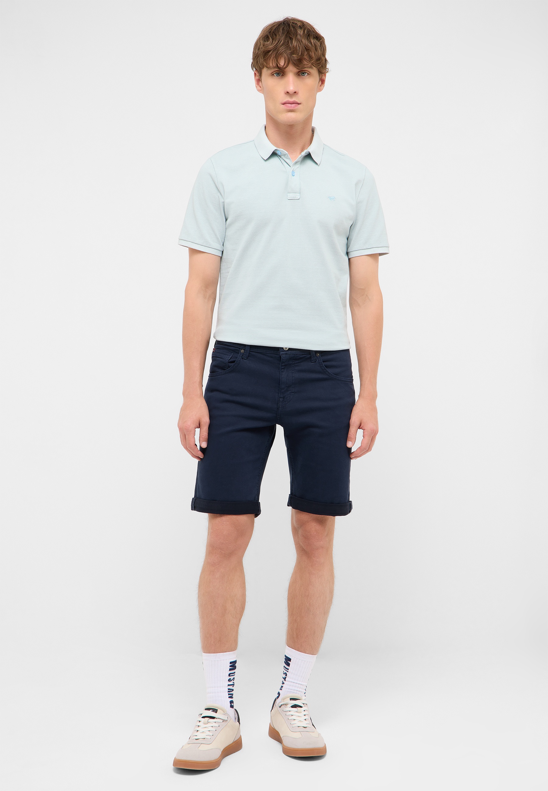 polohemd, hellblau, kurzarm, kragen, keine taschen