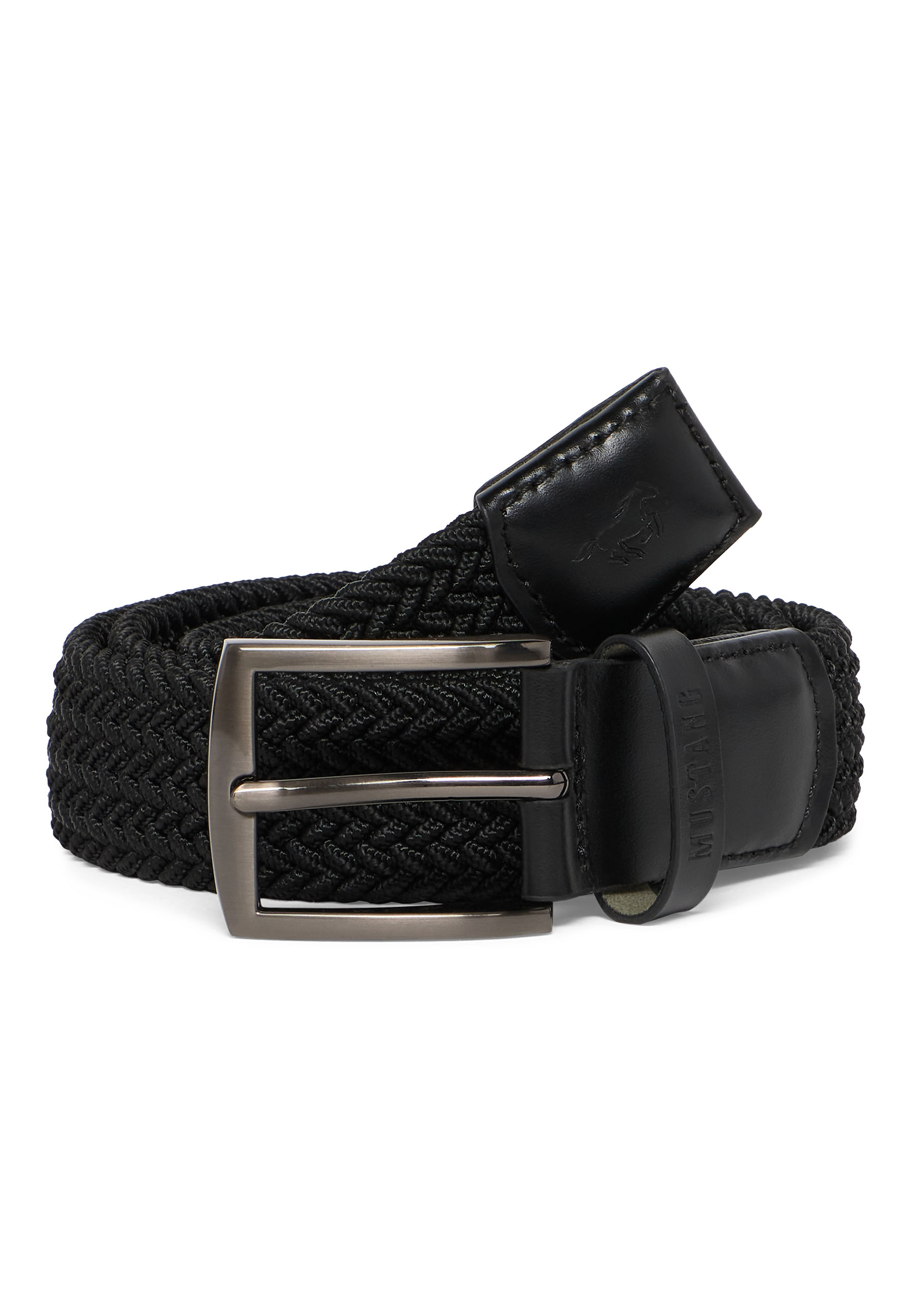 Mustang Herren Gürtel 35 mm Bandgürtel, schwarz