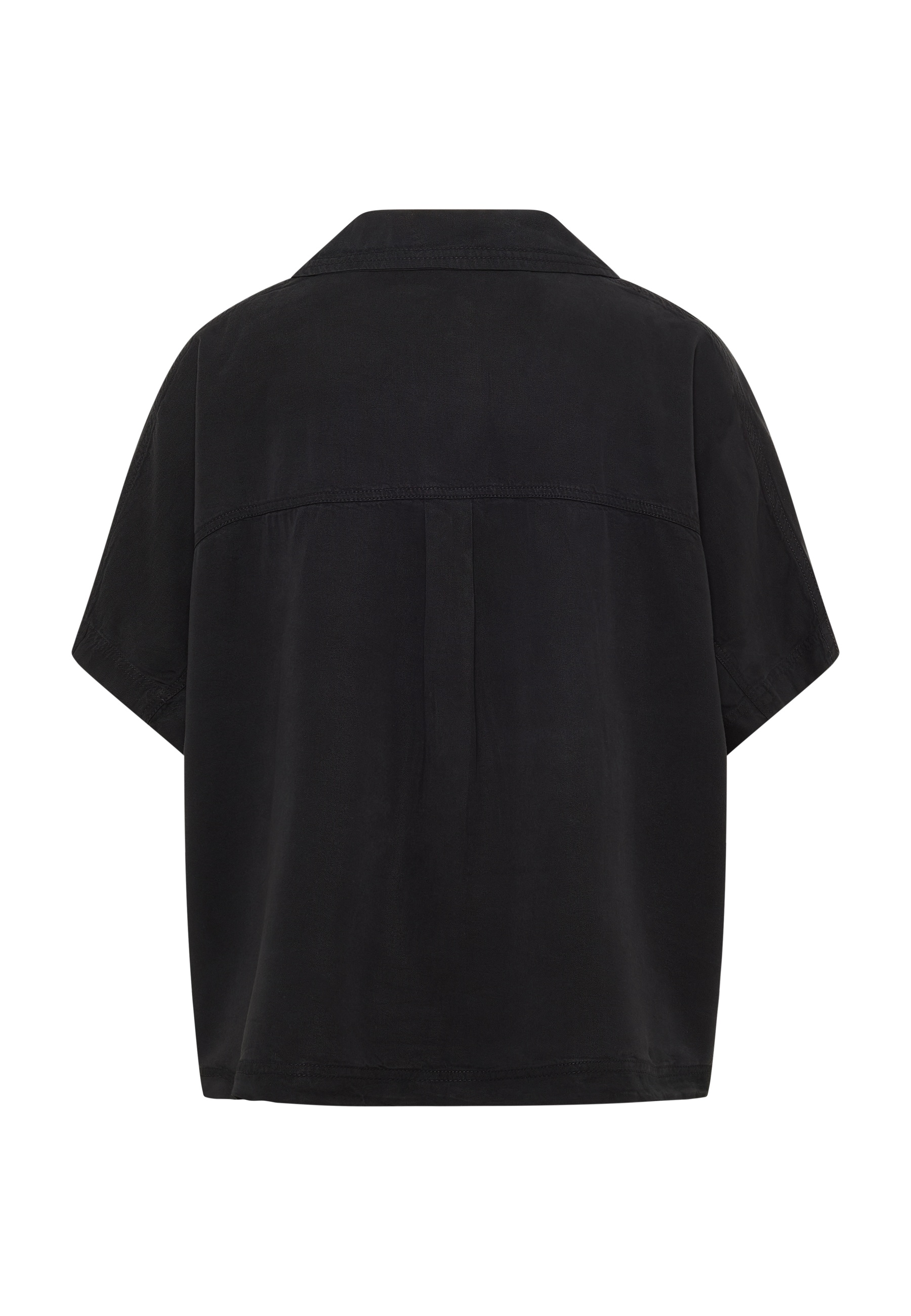 Kurzarmhemd, Shirt, Schwarz, Kragen, Rückenansicht