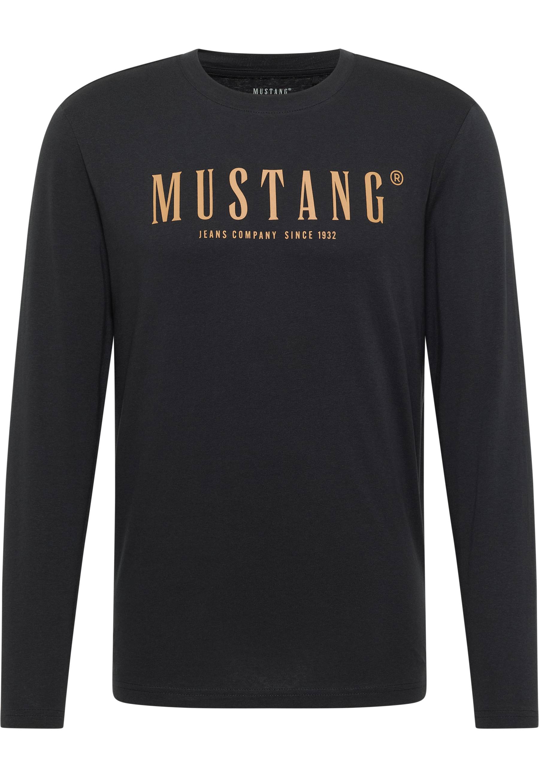 Mustang Herren Langarmshirt Style Asheville, schwarz