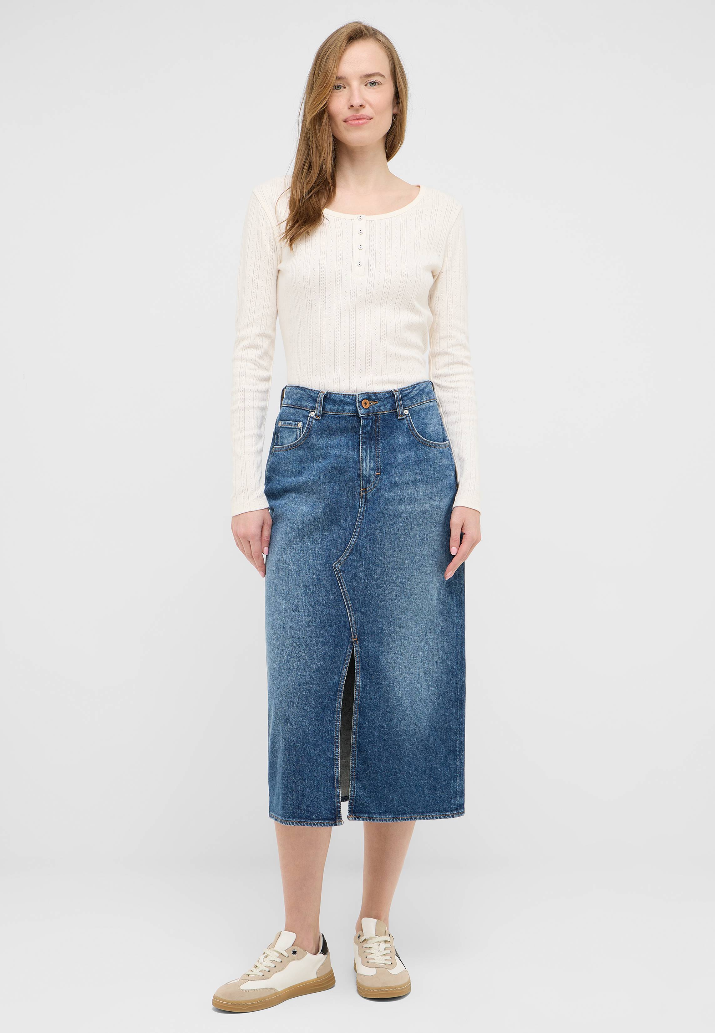 Jeans-Maxirock Style Eureka Denim Skirt Bekleidung, Hosen, Rock, Jeans, Person