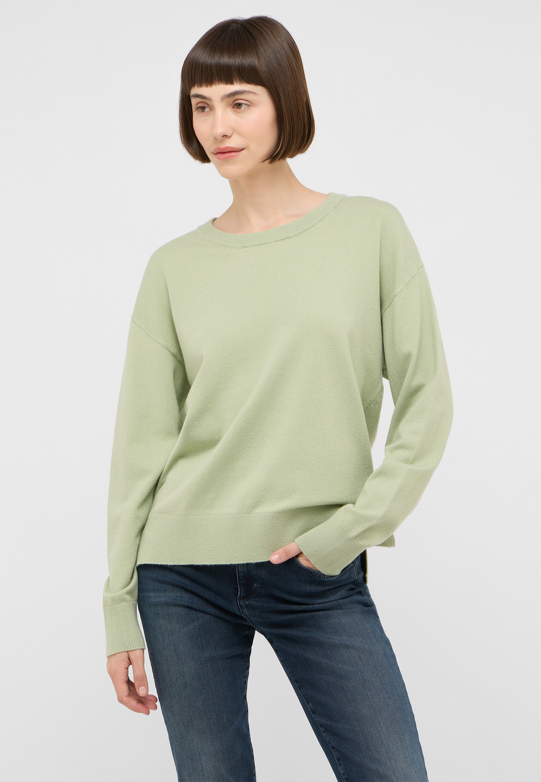 Pullover, Sweatshirt, Pastellgrün, Langarm, Jeans