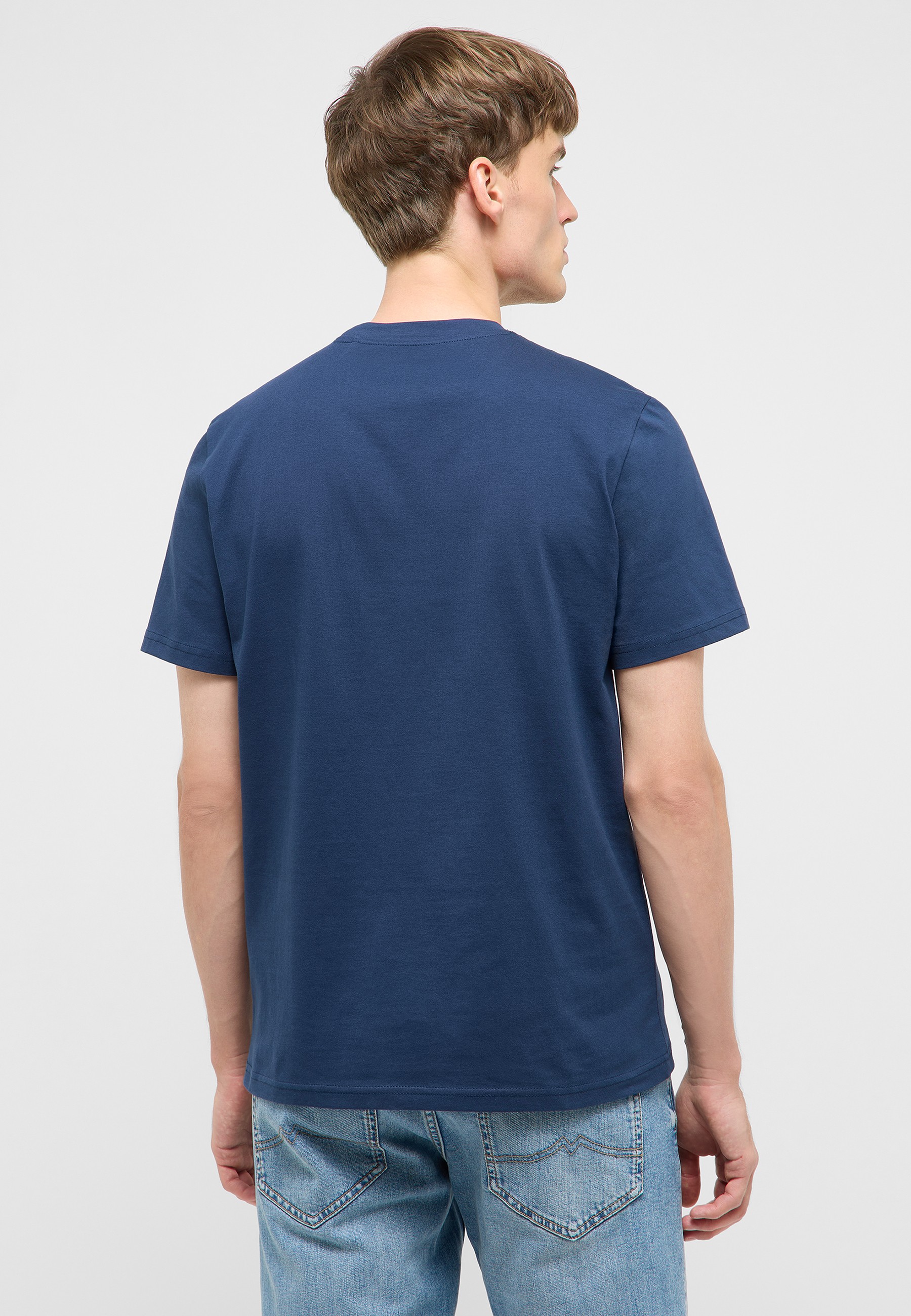 T-Shirt, Short sleeves, Crew neck, University blue, Cotton fabric