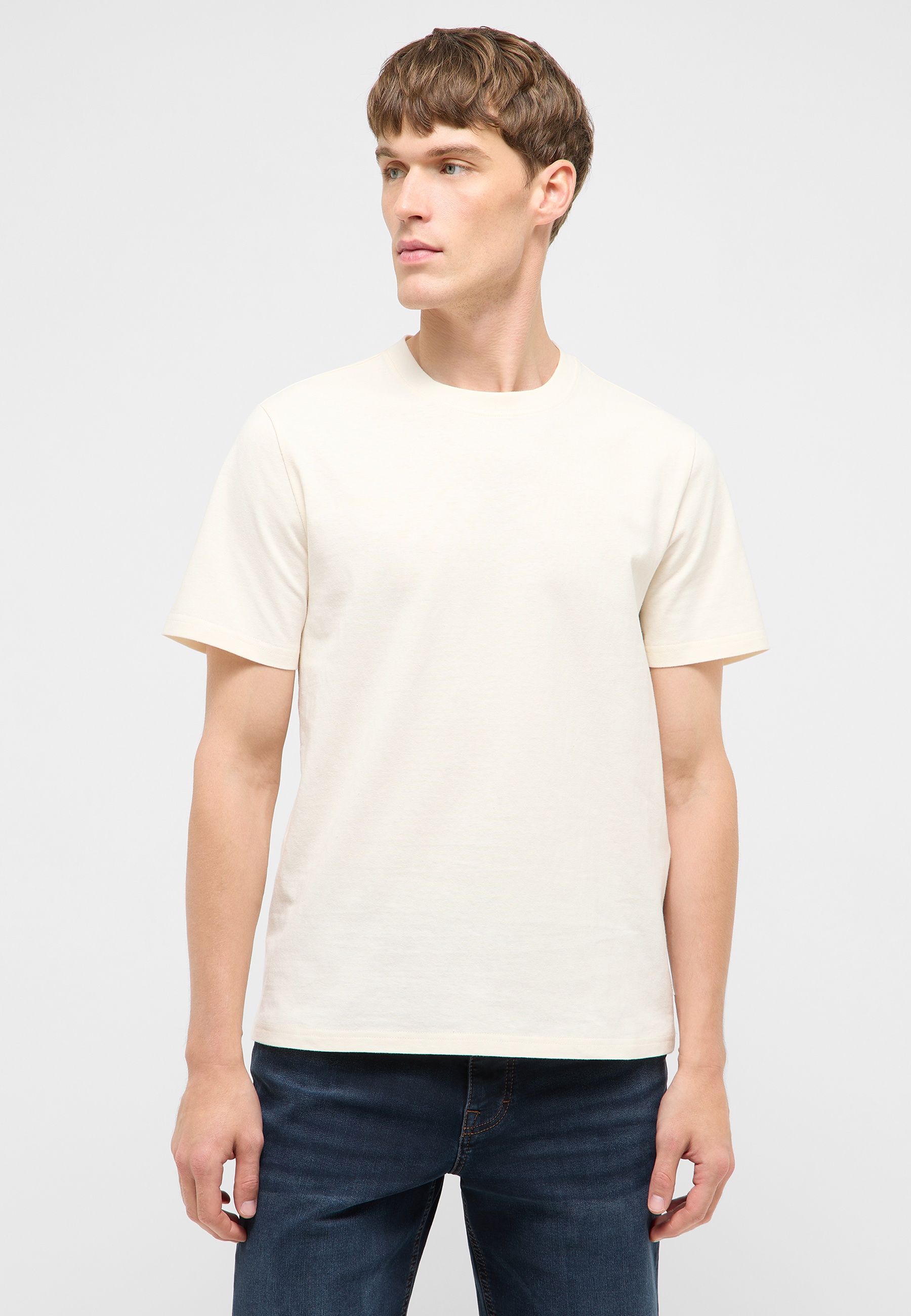 T-Shirt, Kurzarm, Weiß, Basic, Kleidung