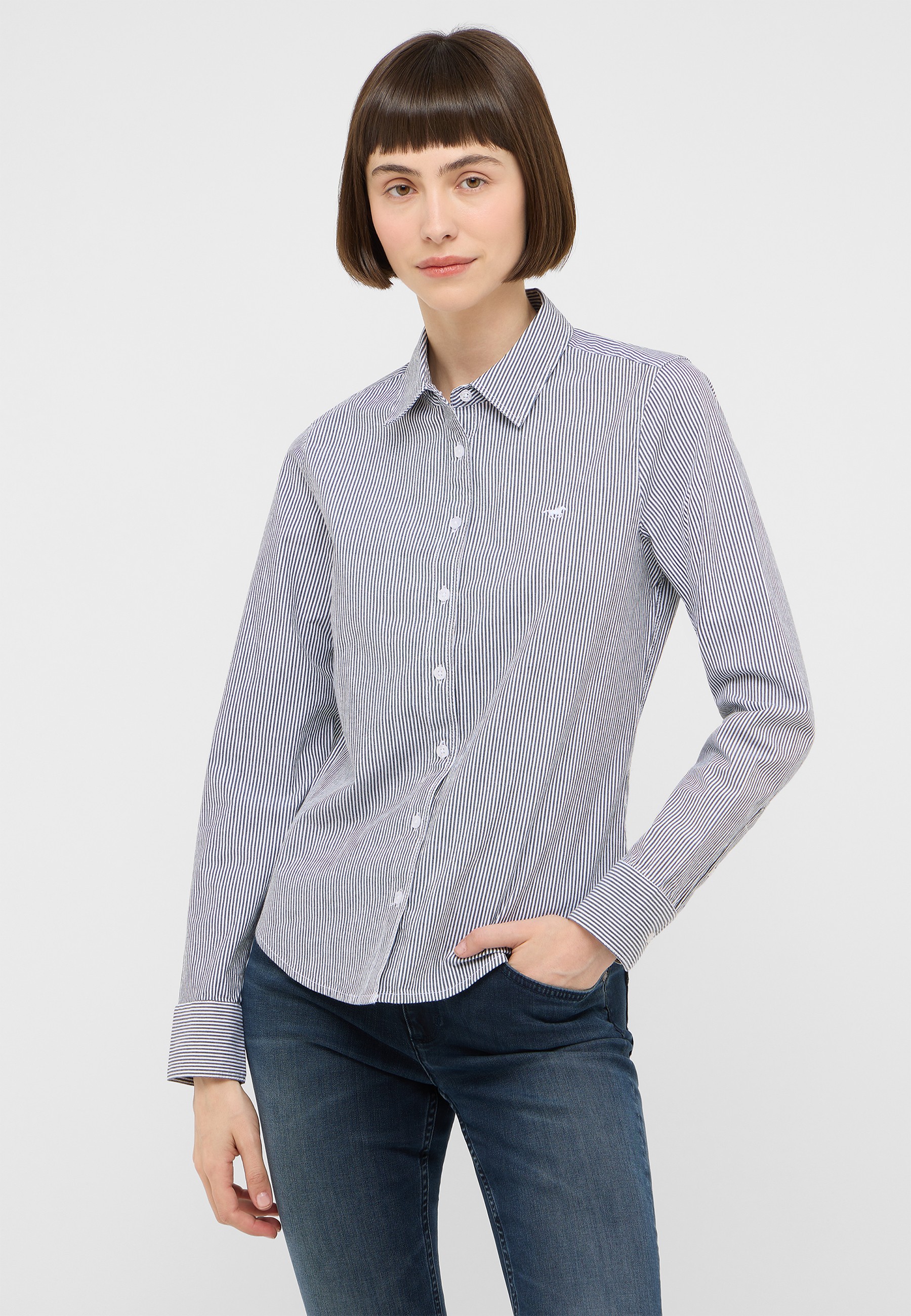shirt, gestreift, Knopfleiste, Langarm, Kragen