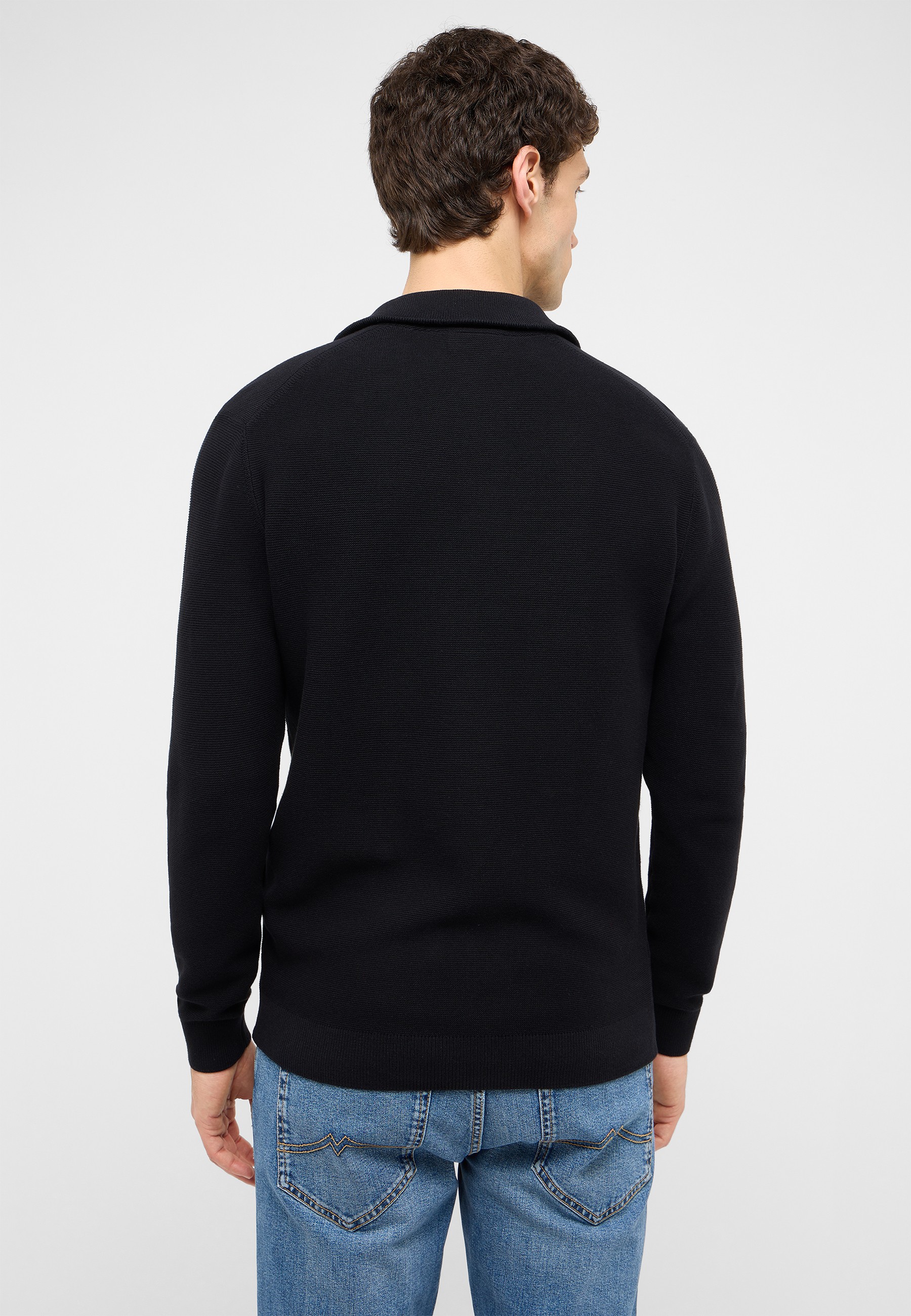 Pullover, Kragenlos, Langarm, Schwarz, Knitwear