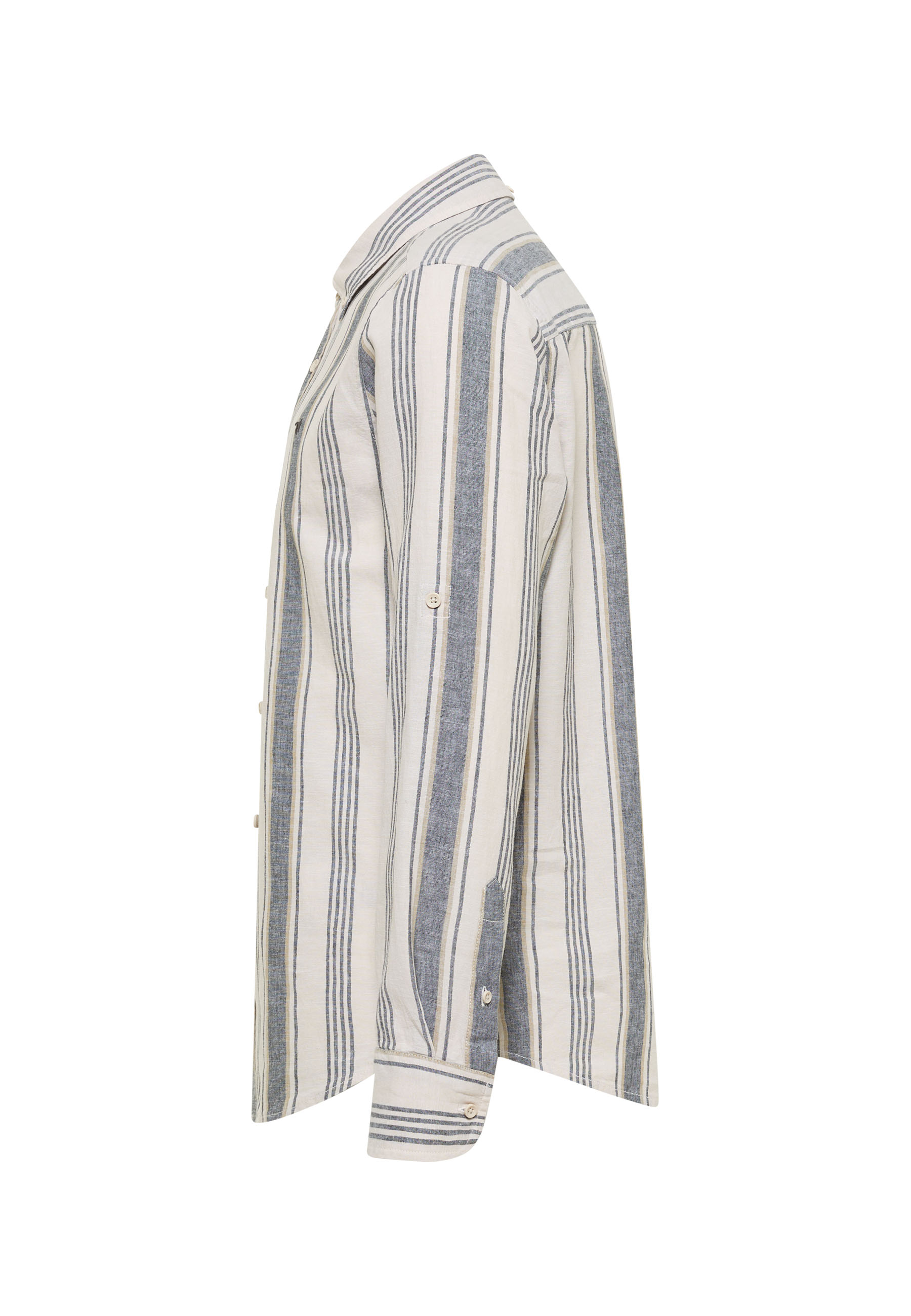 Struktur-Top, Längsstreifen, Leinenoptik, Blazer, langarm