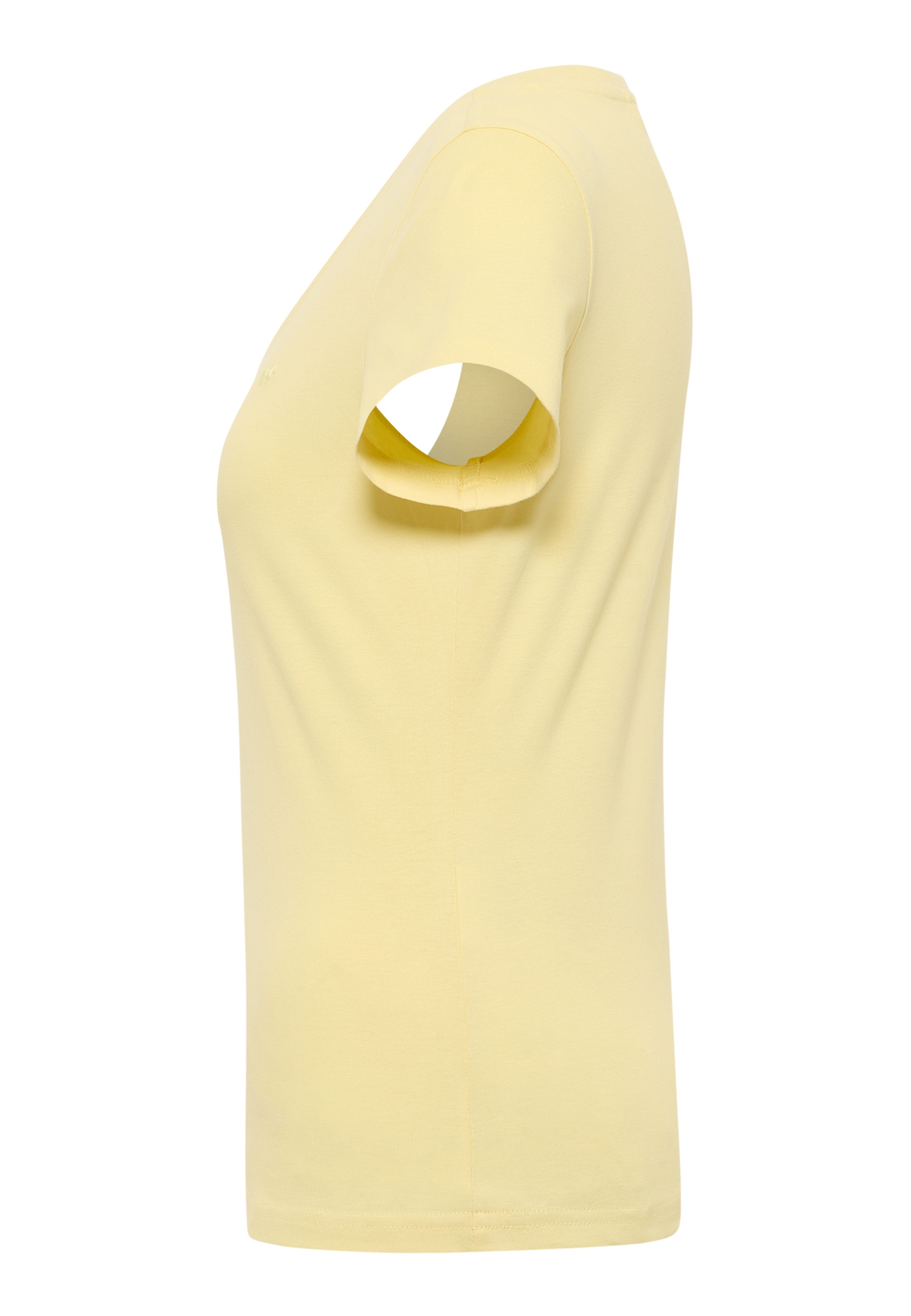 Kurzarm, T-Shirt, hellgelb, einfache Passform, Unifarben