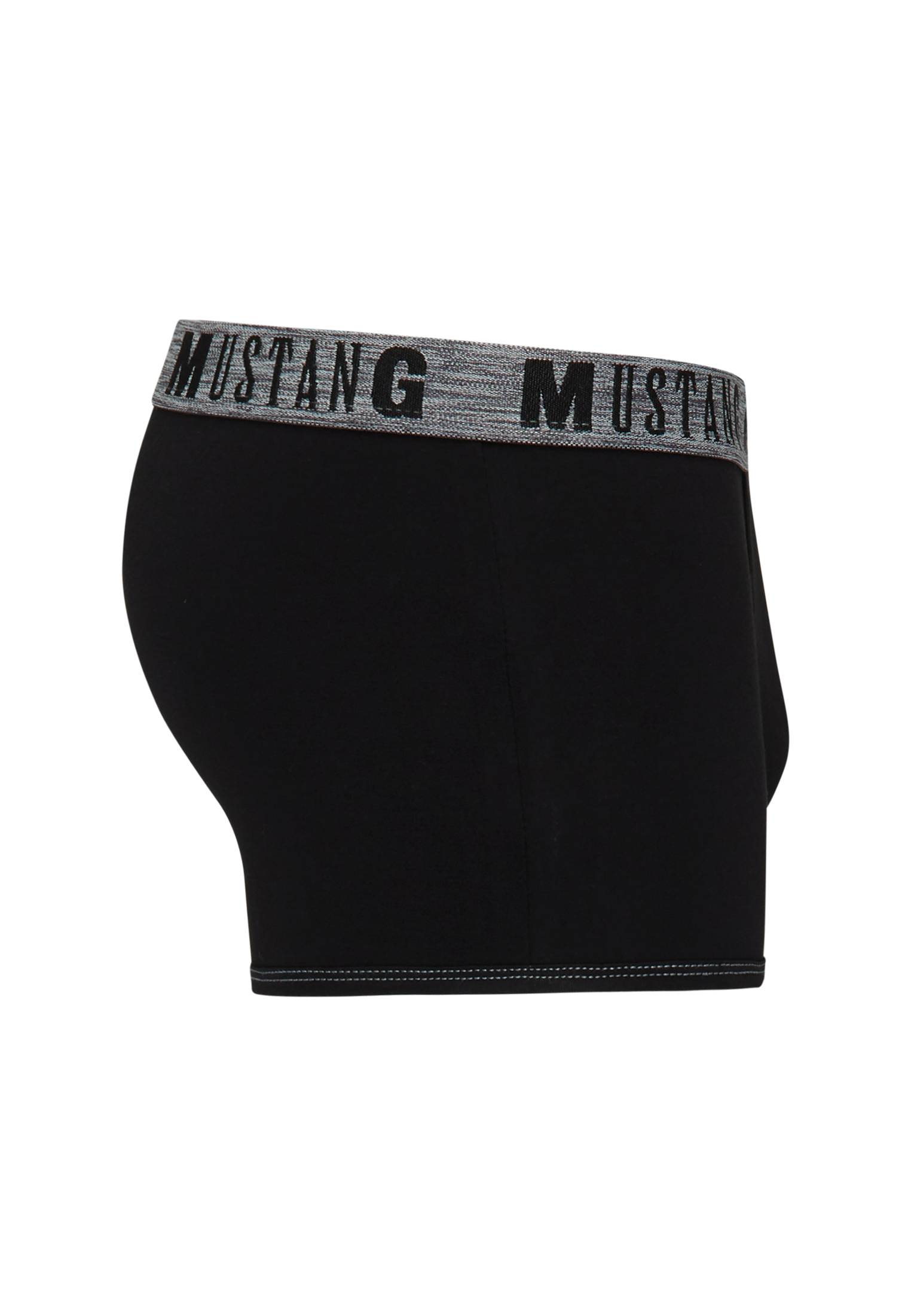 Unterhose, Boxer, Schwarz, Gummiband, Mustang