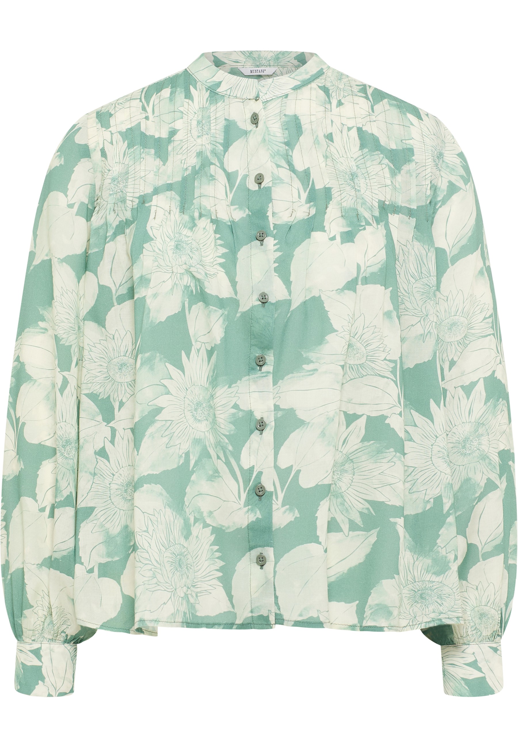 Mustang Damen Langarmbluse Style Feminine blouse, grün