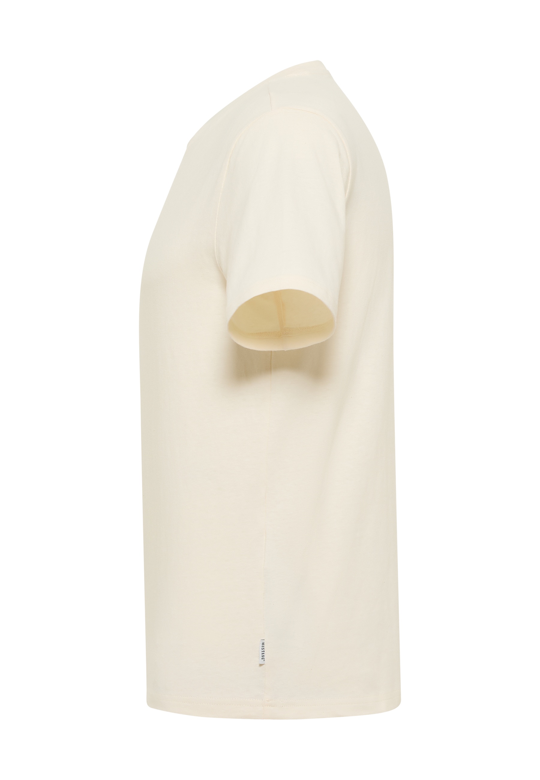 T-Shirt, Kurzarm, Beige, Baumwolle, einfarbig