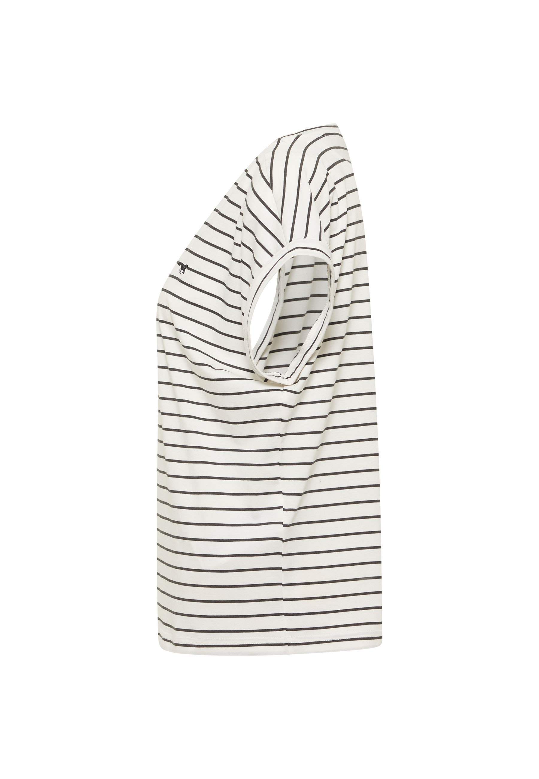 T-shirt, Streifen, Kurzarm, Weiß, Schwarz Streifen