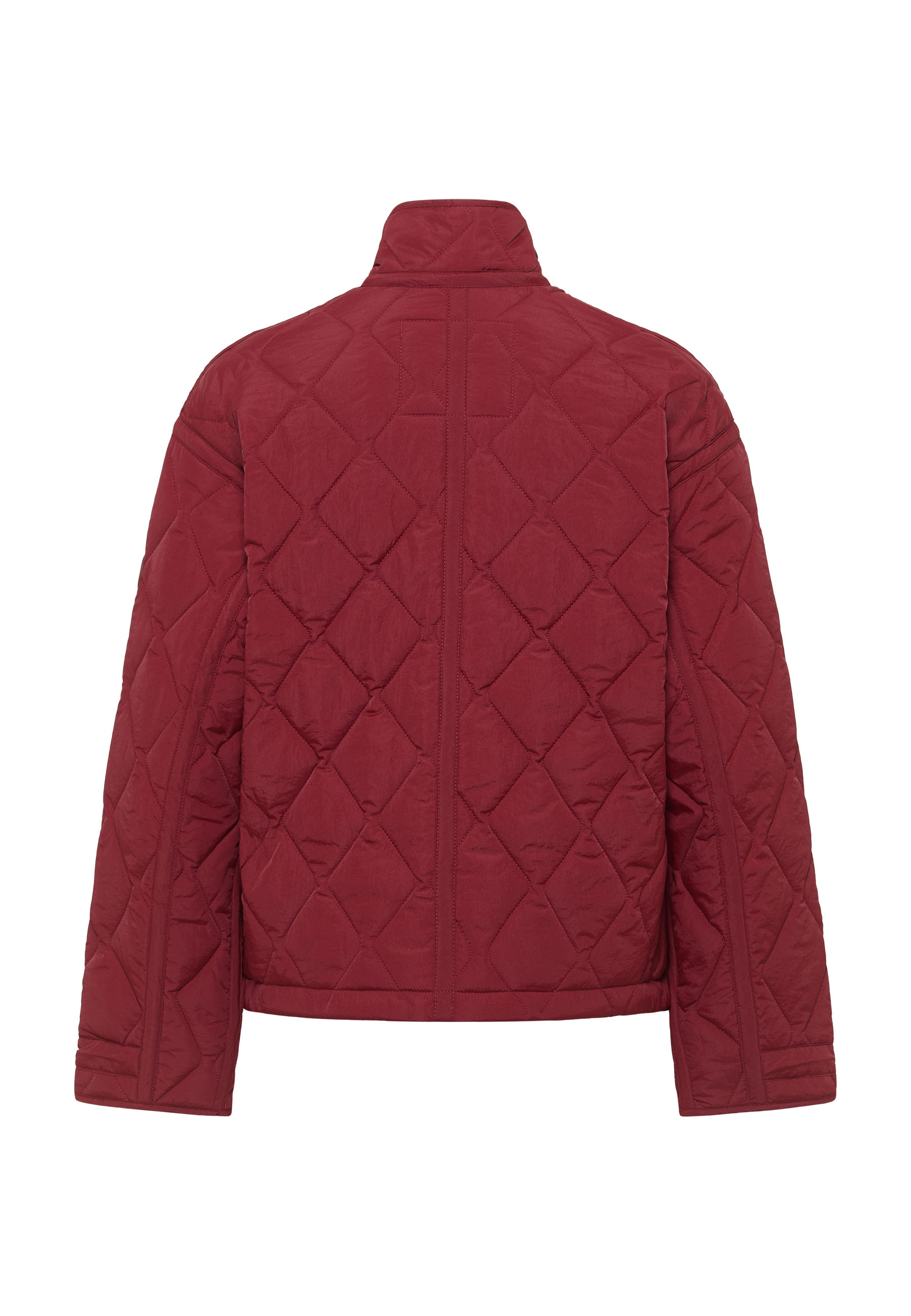 quilted jacket, rot, gefüttert, Kragen, Langarm