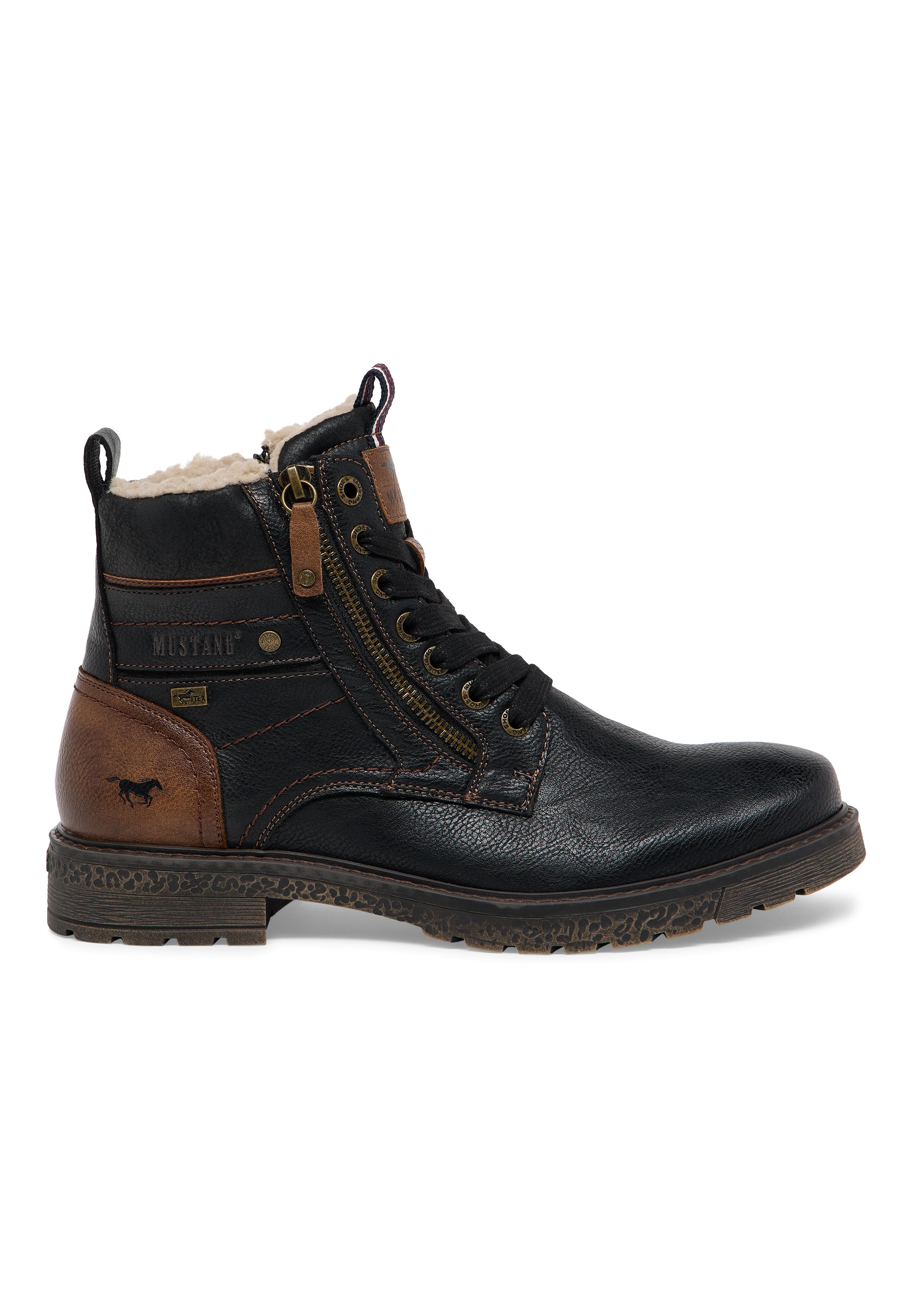 Stiefel, Boots, Leder, gefüttert, Military/Arbeitsstiefel