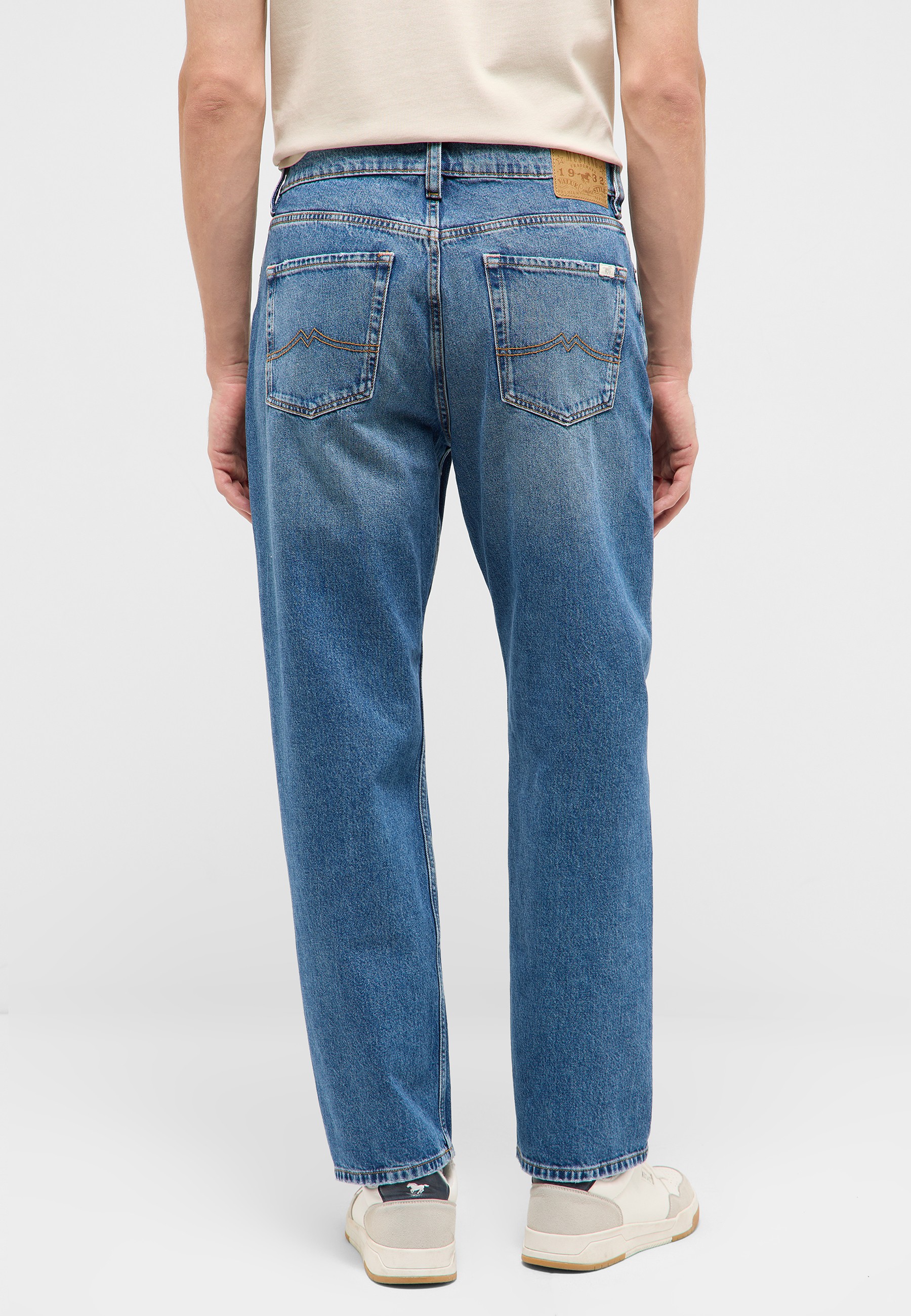 Jeans,  Rückentaschen,  Denim,  Blau,  Gerade Schnitt