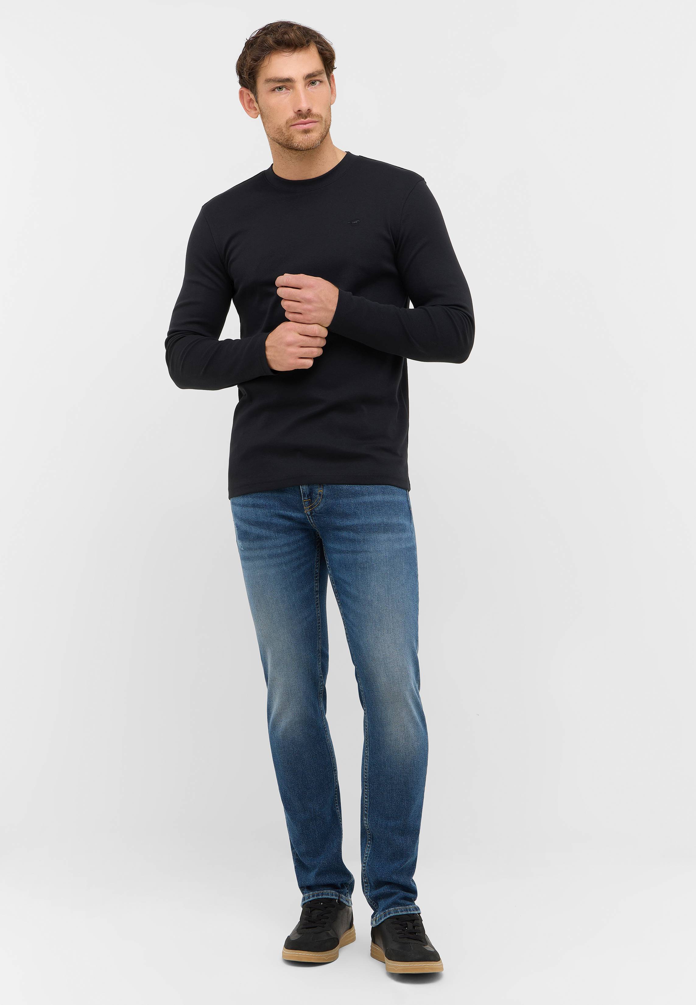 Langarm, Hosen, Person, Stehend, Jeanshose