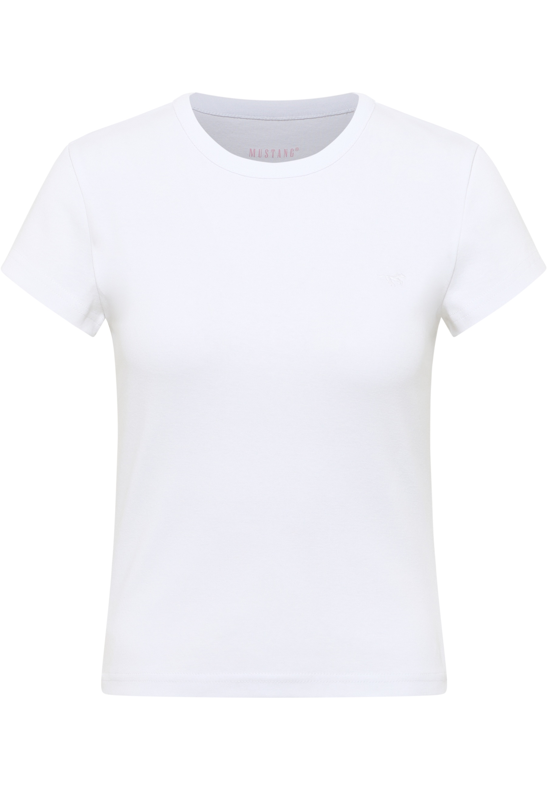 T‑shirt, weiß, Kurzarm, Rundhals, Baumwolle