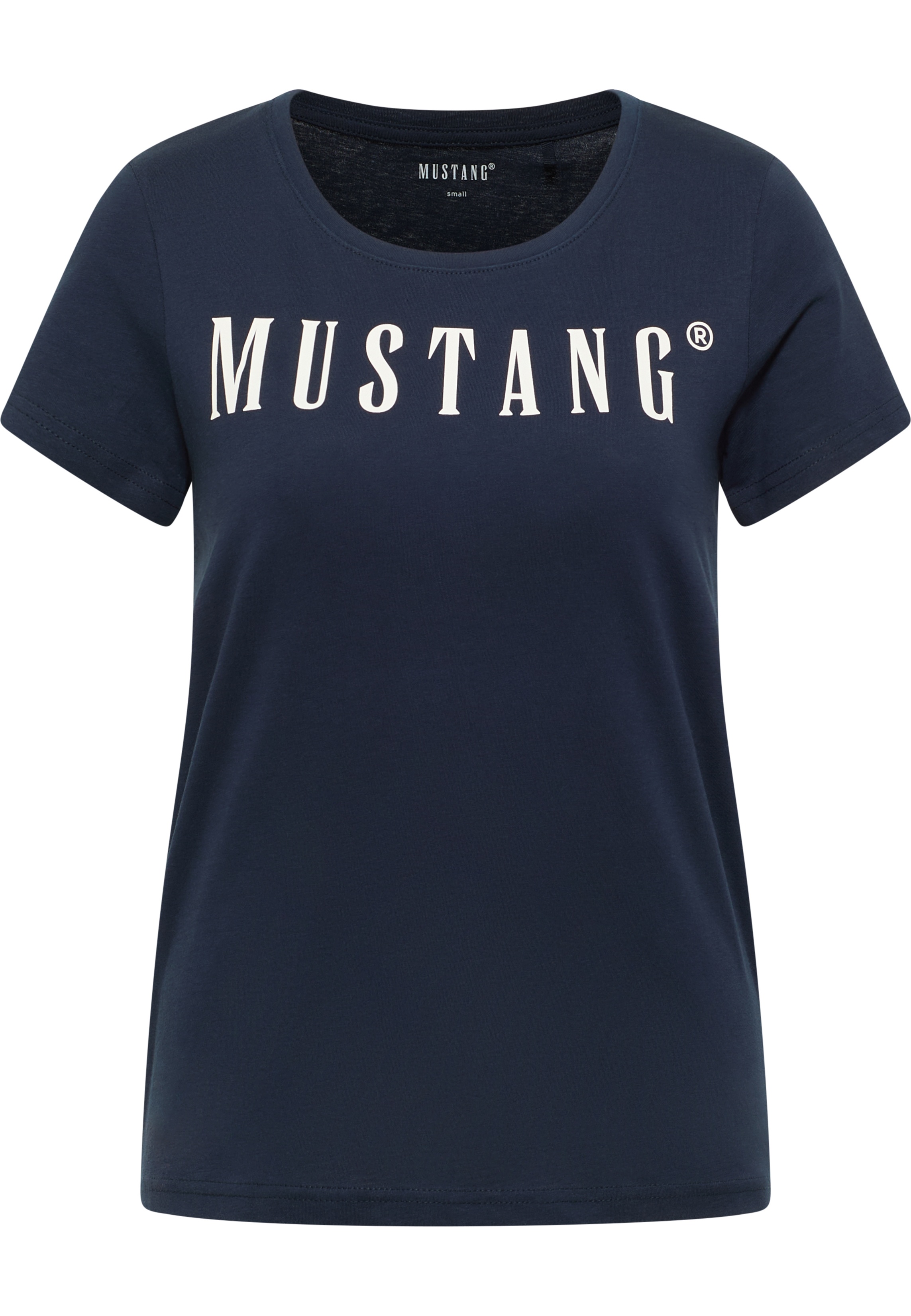 T-Shirt, Mustang, Kurzarm, Navy, Print