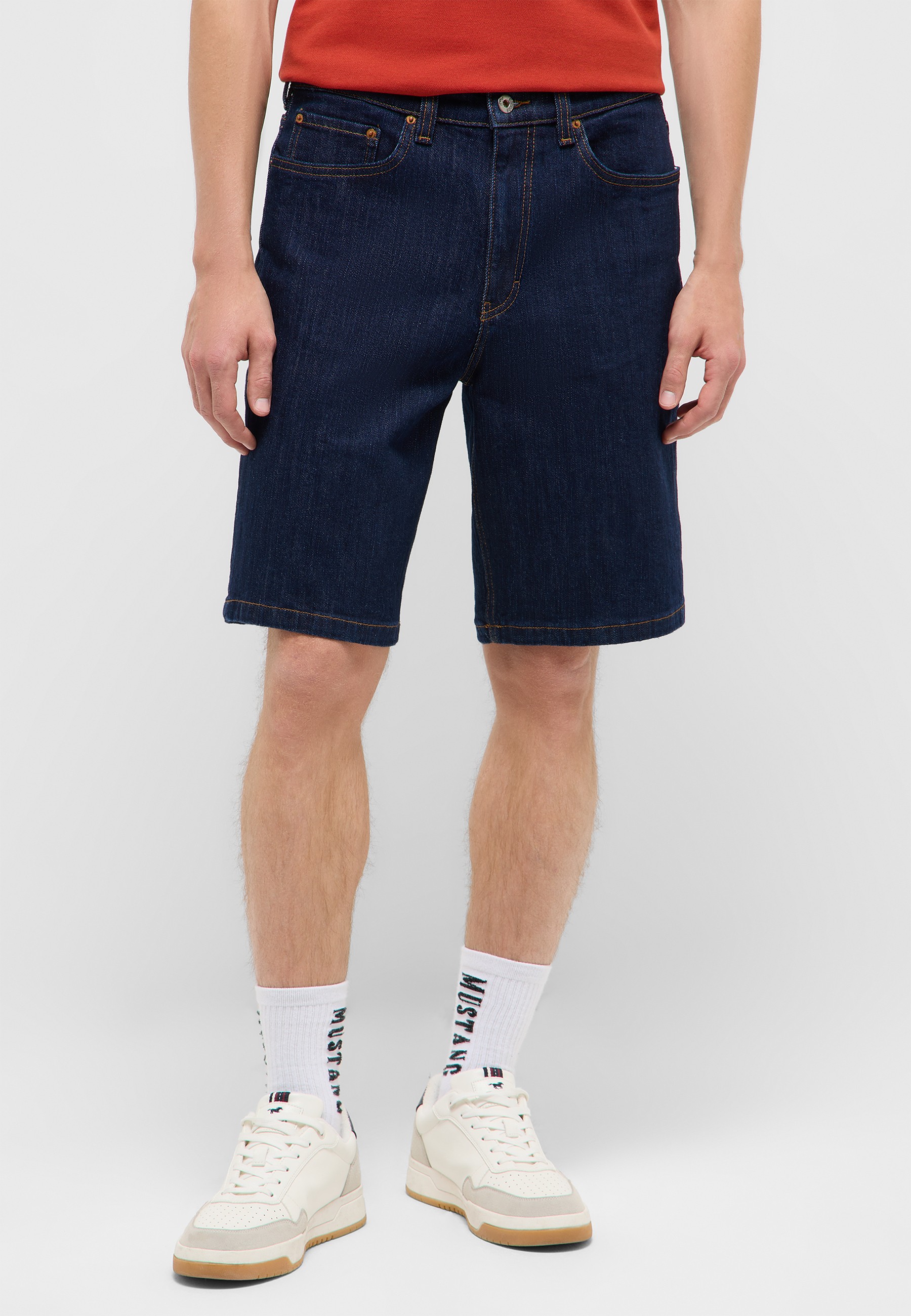 Denim Shorts, Jeansshorts, Dunkelwasch, Mid-Länge, Knie-Länge
