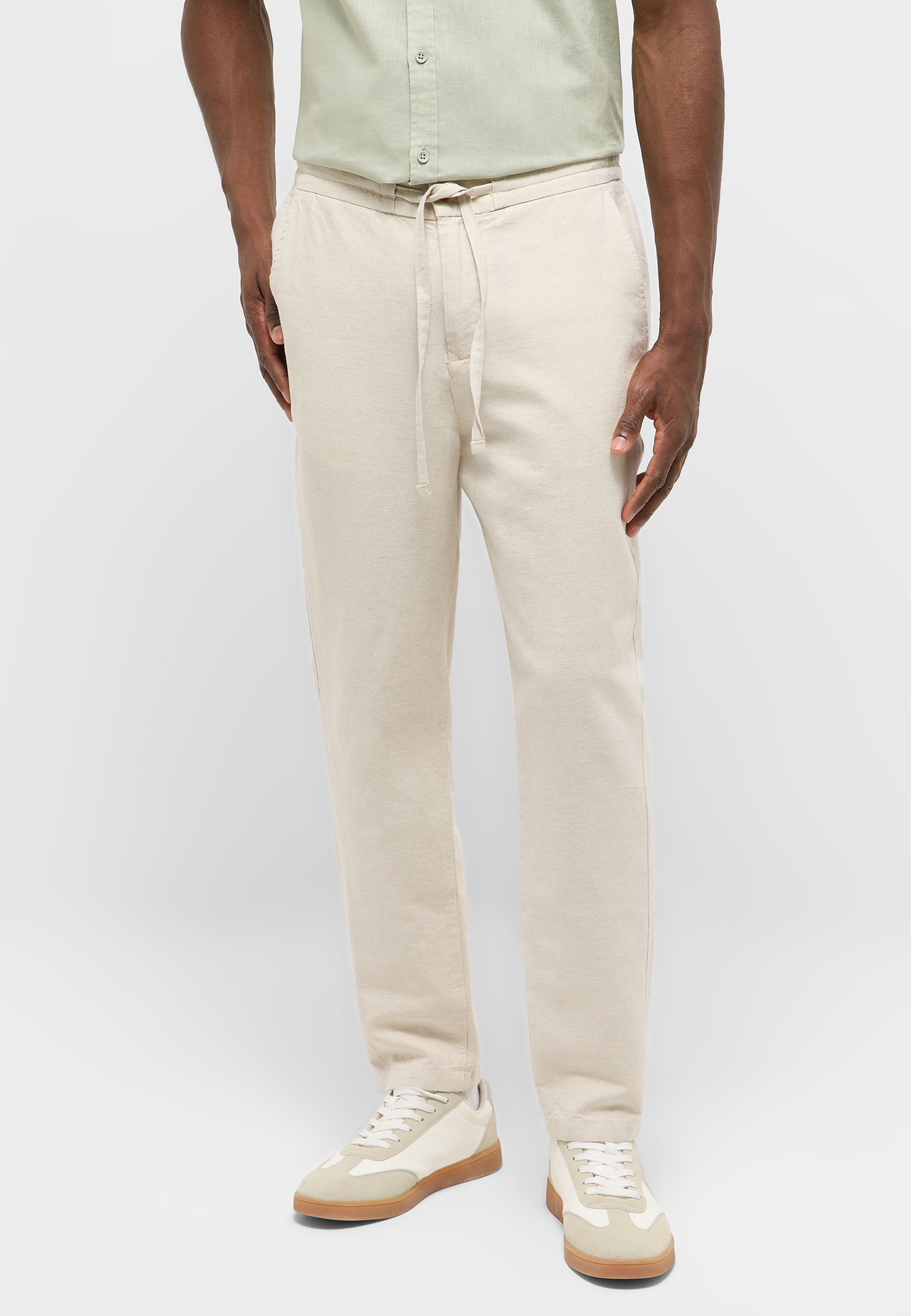 Hose, Beige, Jogginghose, Relaxed Fit, Drawstring