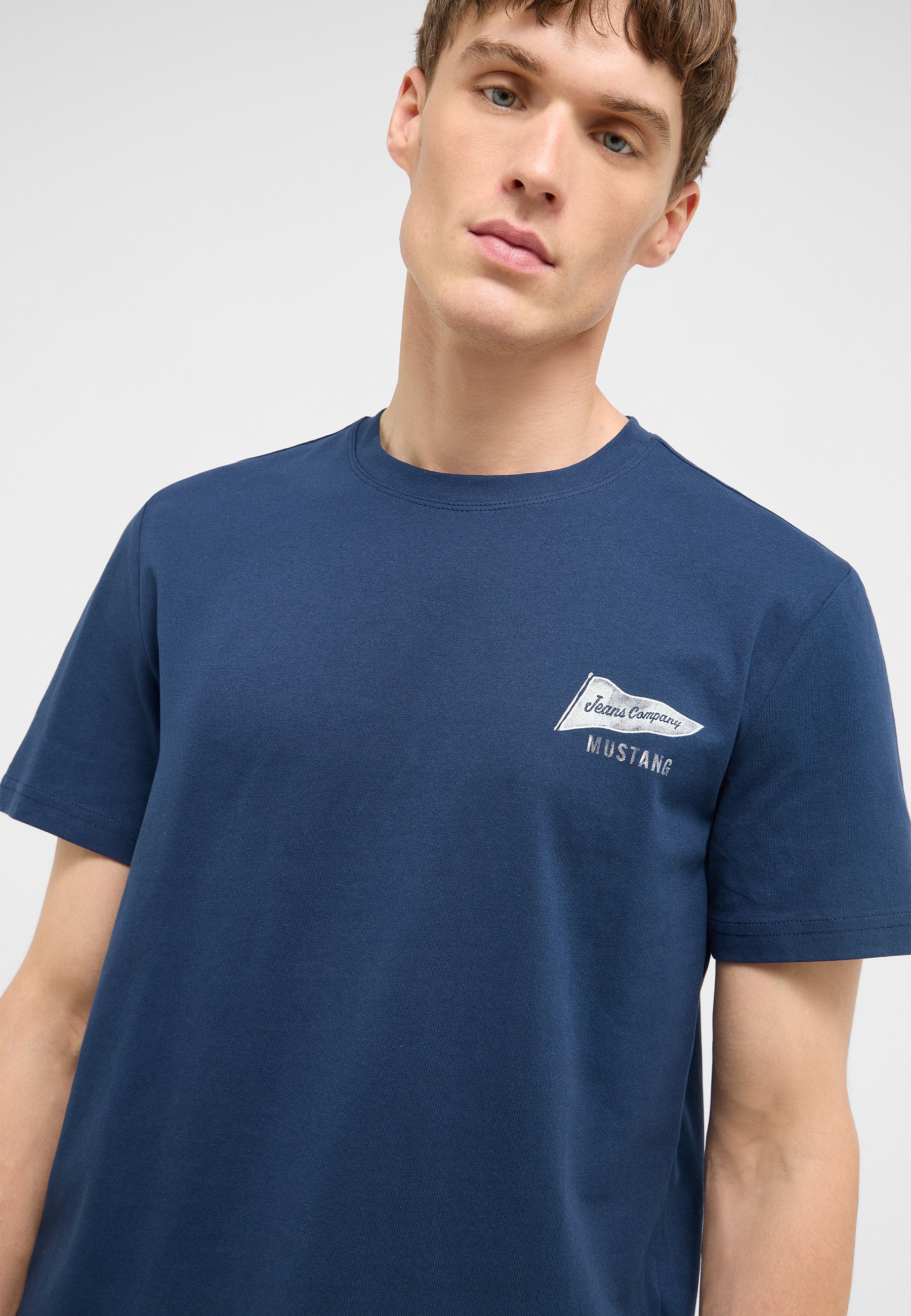 T-Shirt, Kurzarm, Rundhals, Logo-Print, Musstang-Print