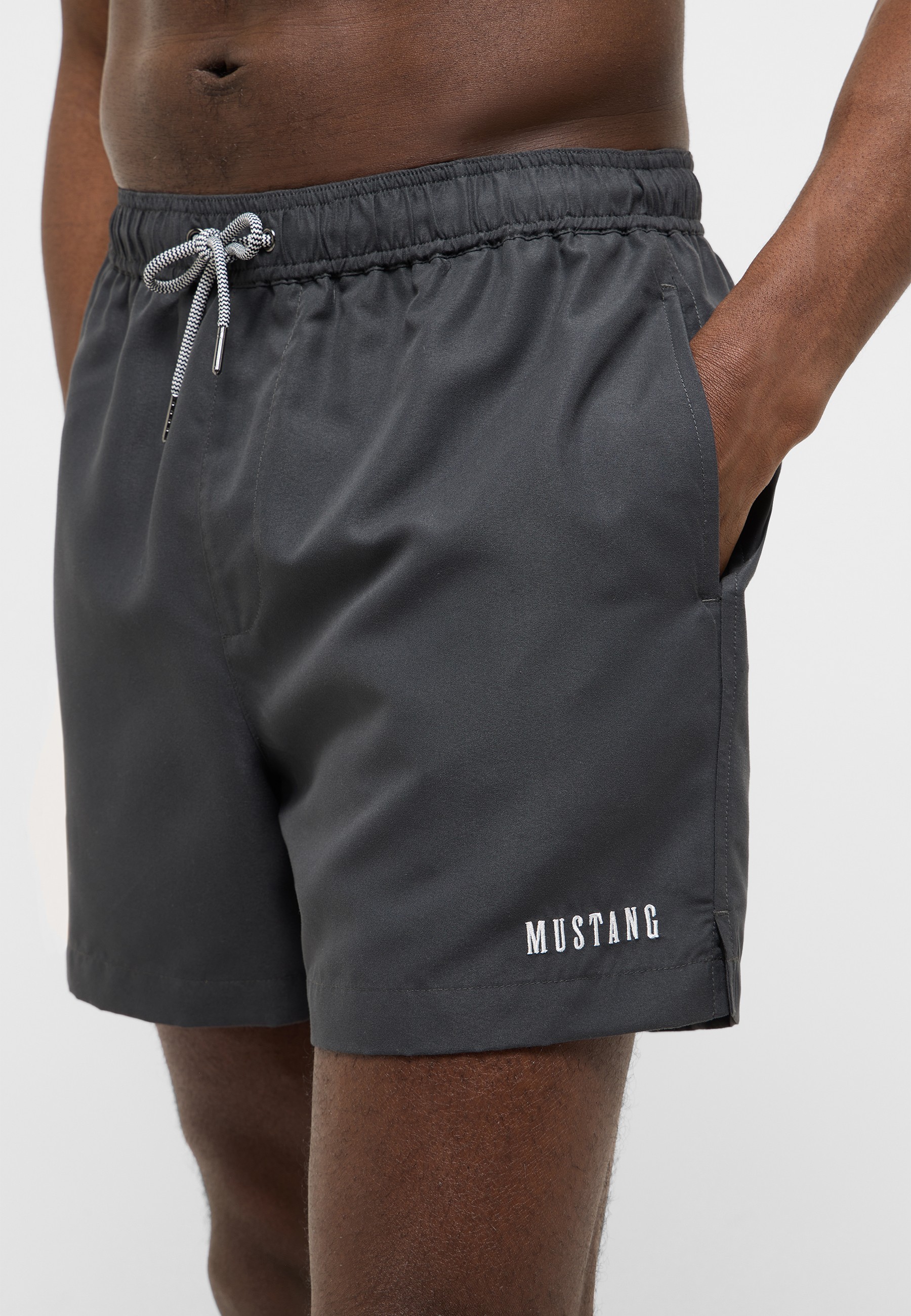 MännerShorts, Schwimmshorts, Strandshorts, Grau, Bindegürtel