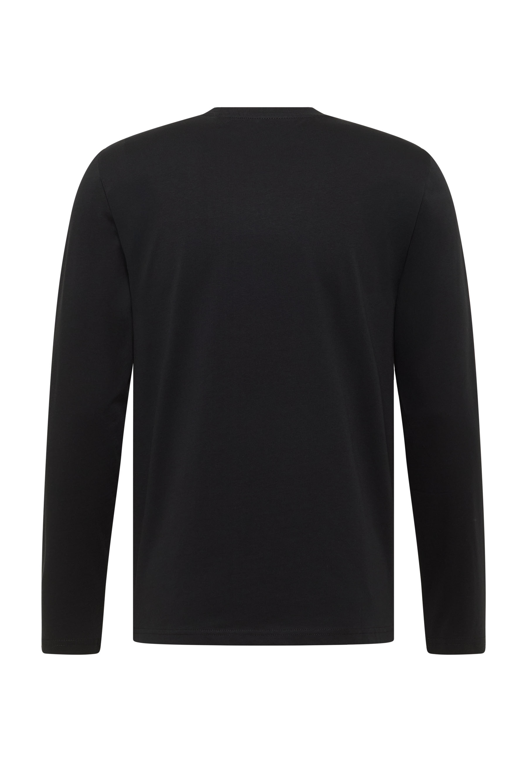 Langarmshirt, schwarz, Tee, Rundhals, einfarbig
