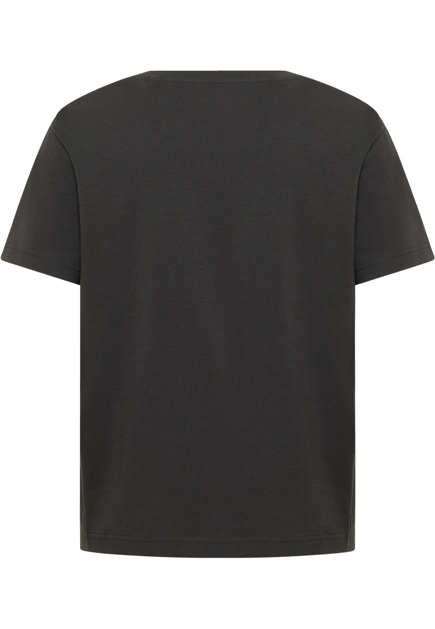 T-Shirt, Kurzarm, unifarben, Baumwolle, dunkelgrau