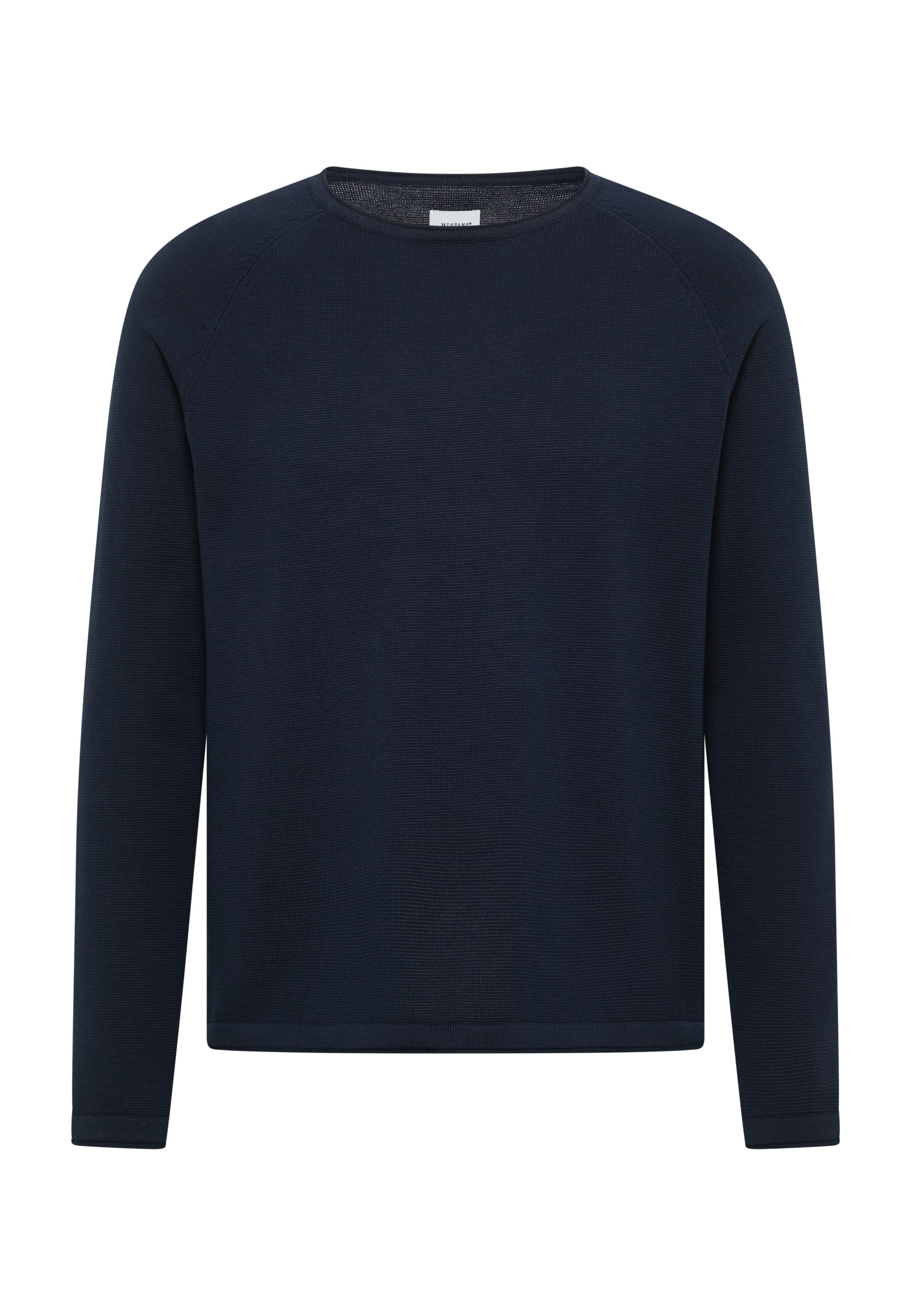 Sweatshirt, Navy, Rundhalsausschnitt, Langarm, Strukturiertes Gewebe