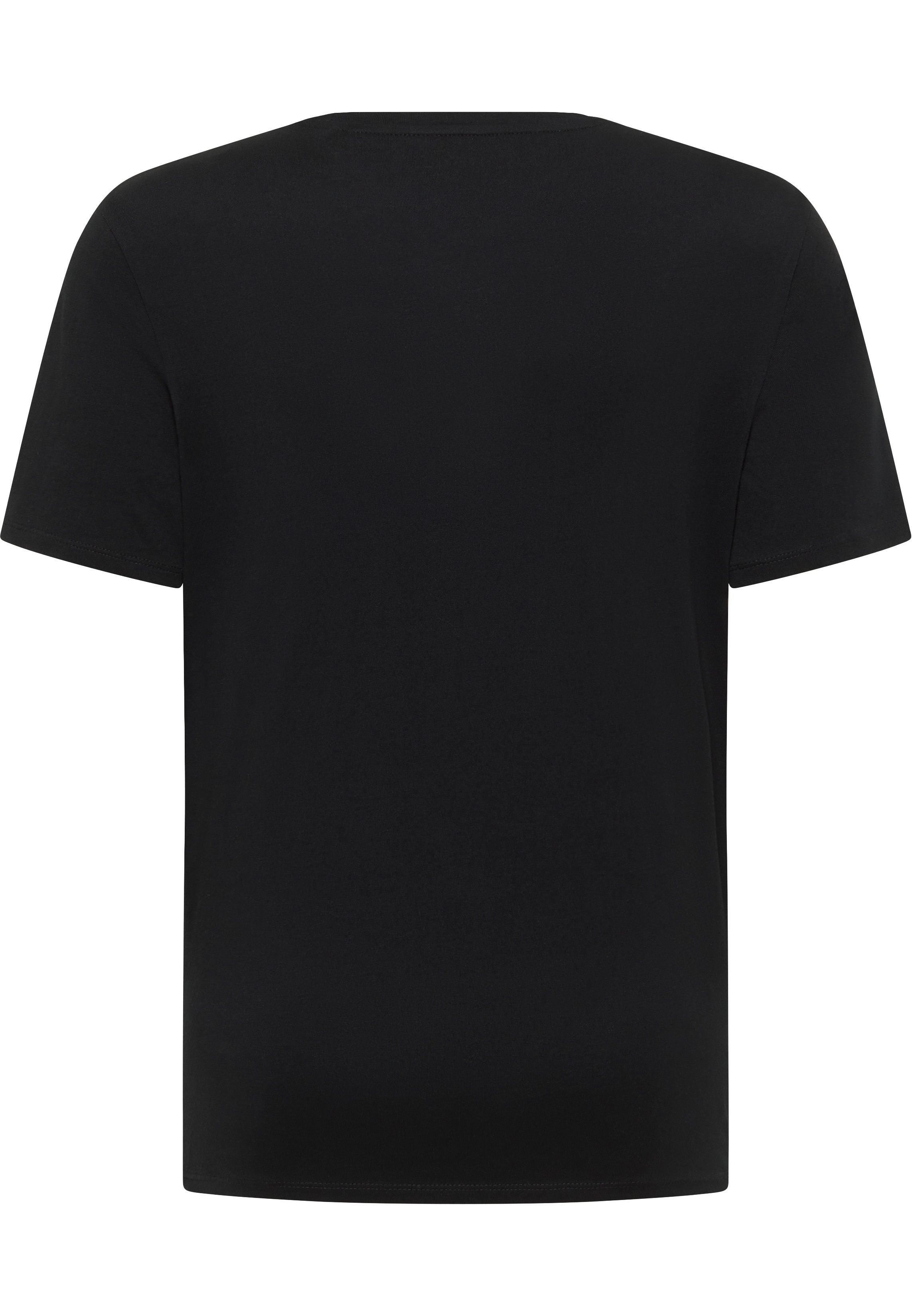 T-Shirt, Kurzarm, Schwarz, Rundhals, Baumwolle