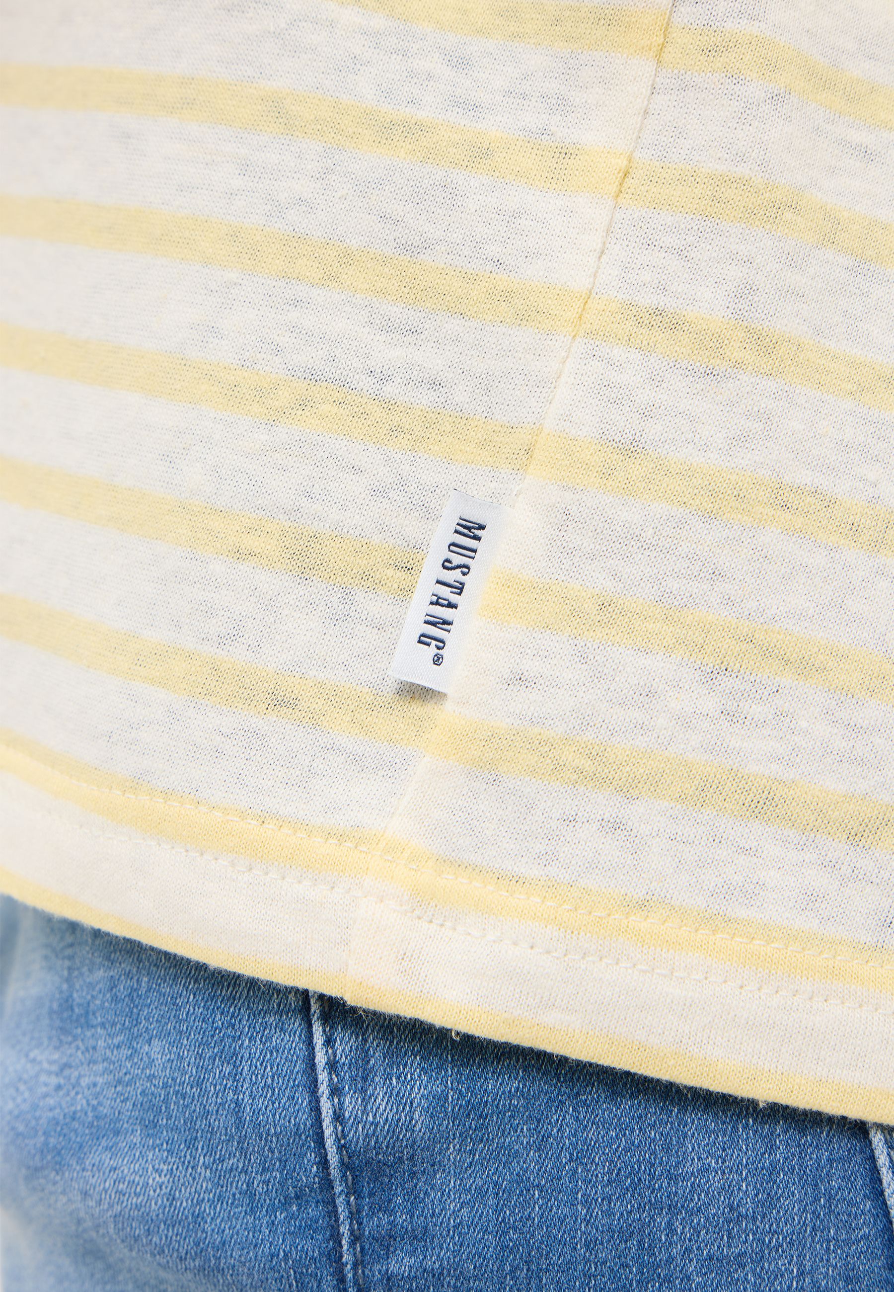 Streifen, Sommershirt, cotton, gelb, Label