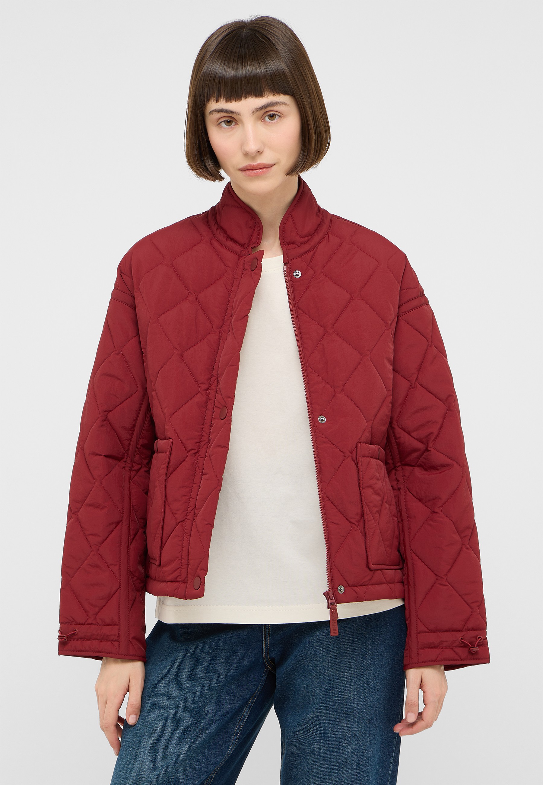 quilted jacket, rotjacke, Puffer, Kragen, Reißverschluss