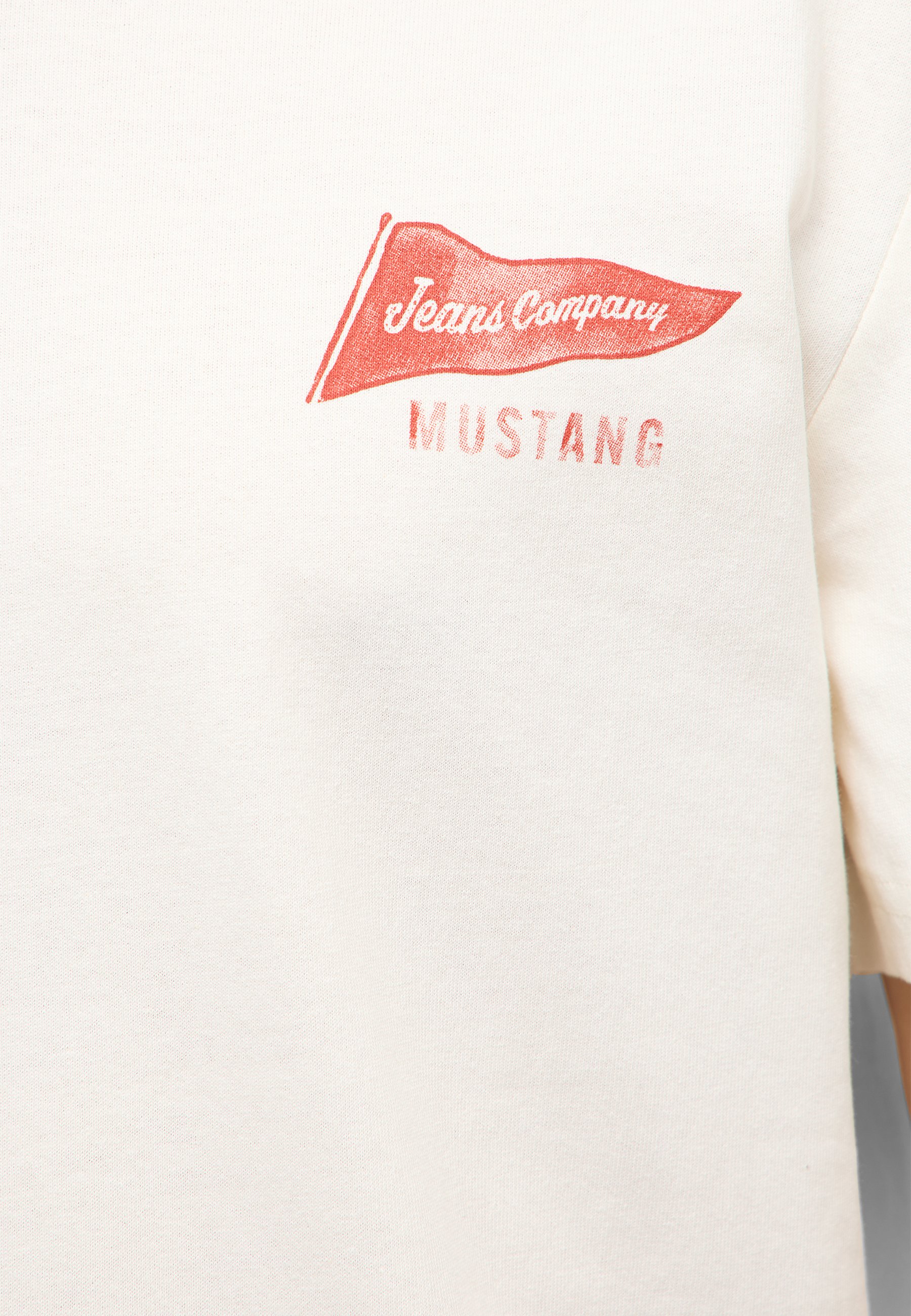 T-Shirt, Logo, Mustang, Weiß, Kleidung