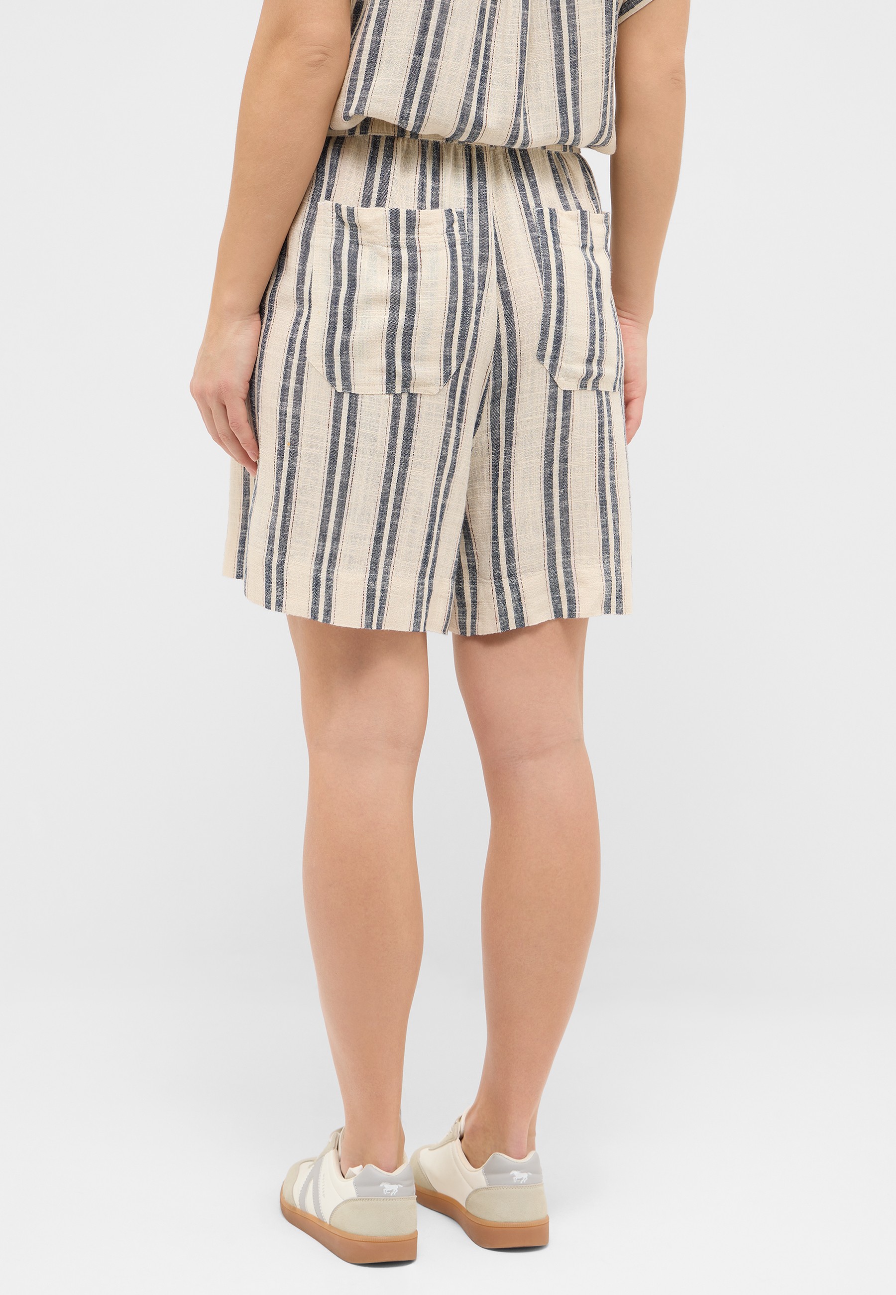 Bermuda,  Shorts,  Streifen,  Leinen,  Pockets