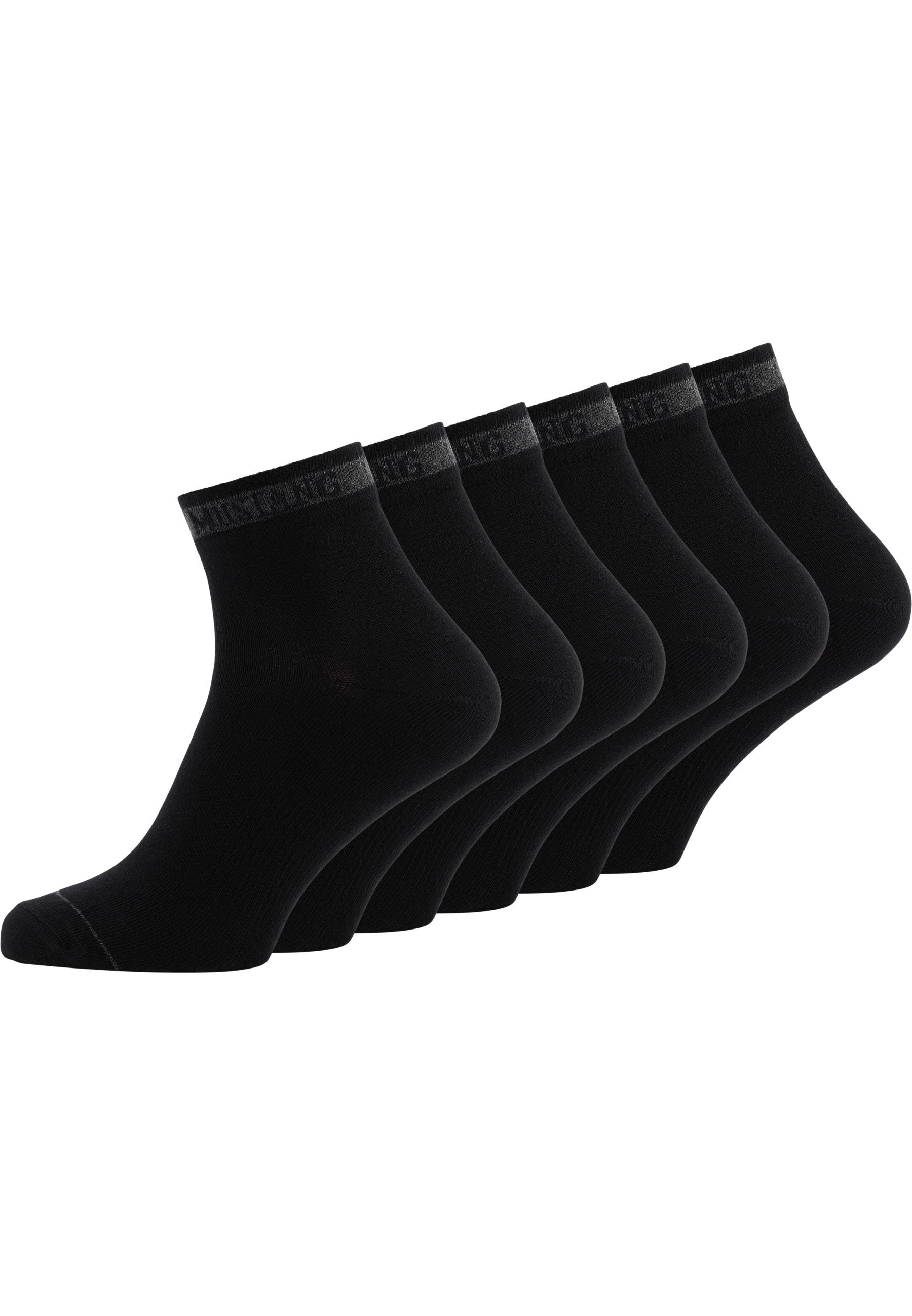 Socken, Kurzsocken, Schwarz, 6er-Pack, Stoffsocken