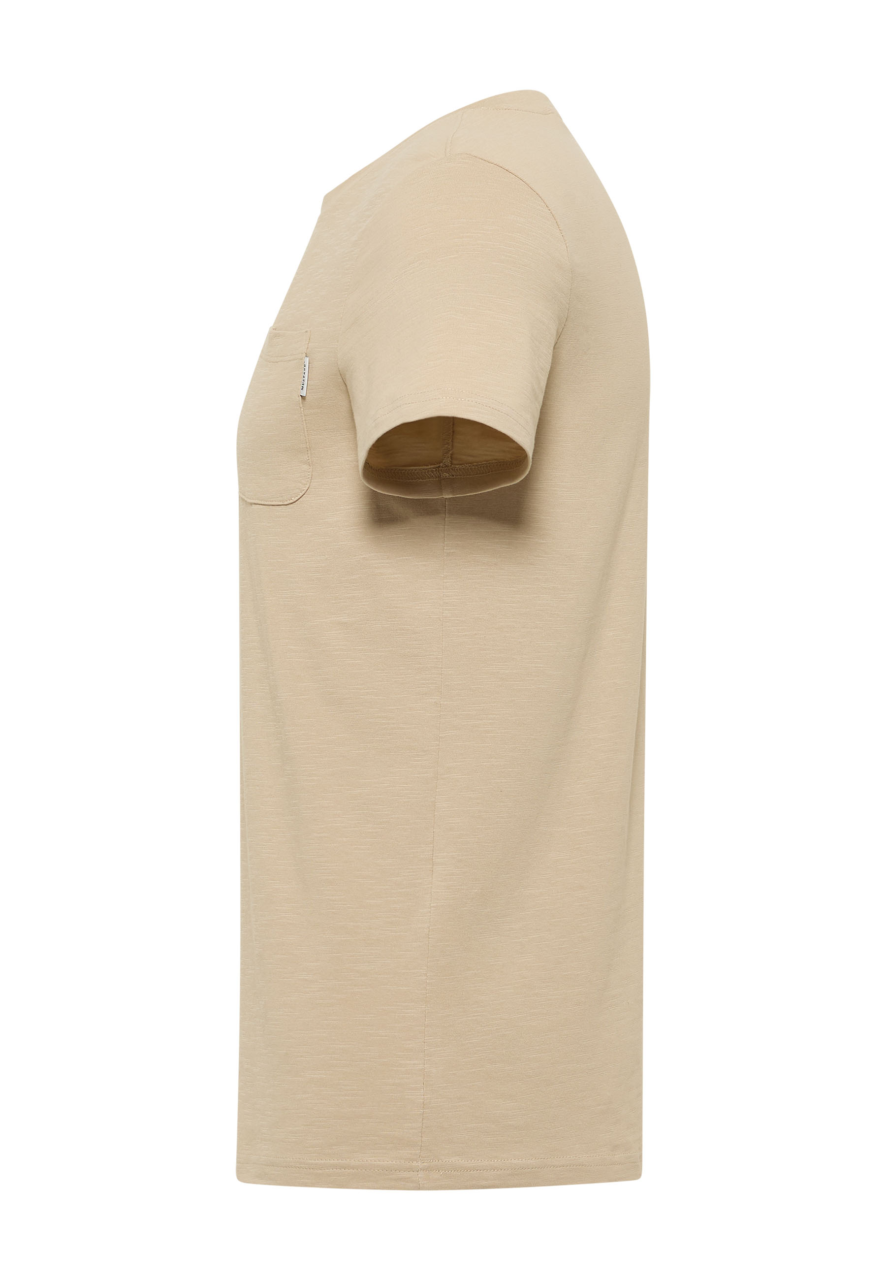 T-Shirt, Beige, Kurzarm, Rundhals, Tasche/Pocket