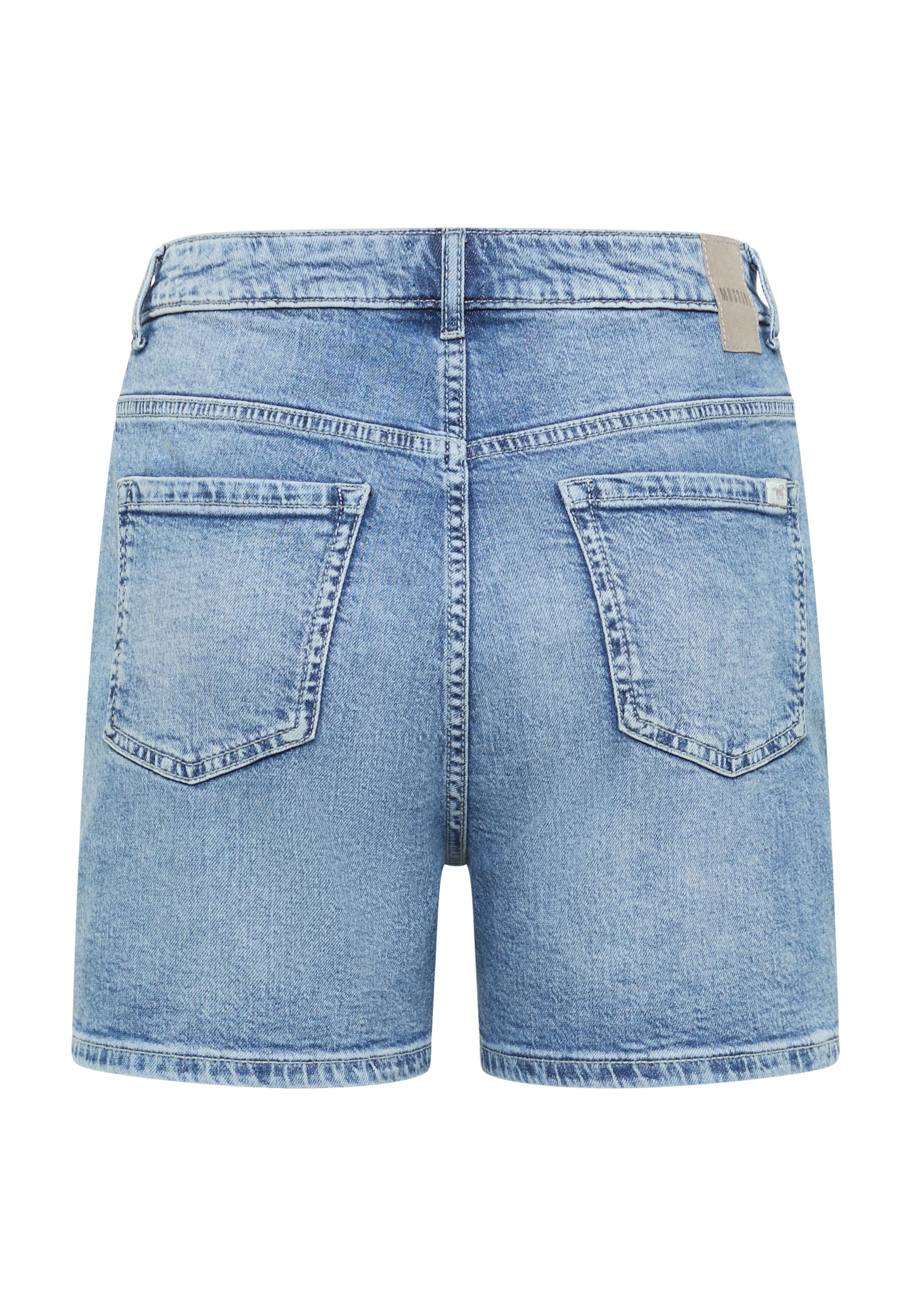 Jeansshorts, Denim, Hintertaschen, Hellblau, Kantennaht