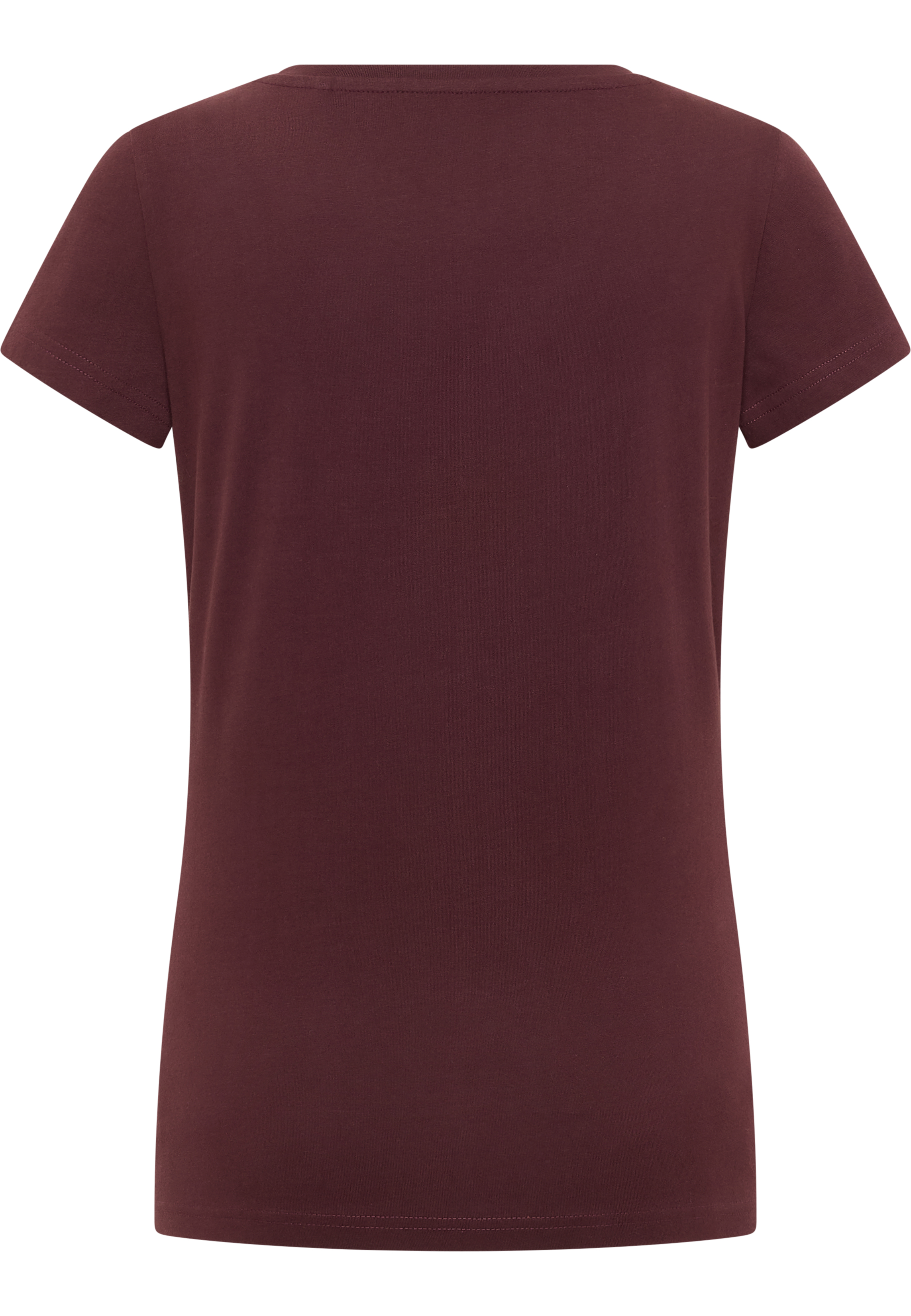 T-Shirt, Kurzarm, Uni-Farbe, Burgunderrot, Rundhalsausschnitt