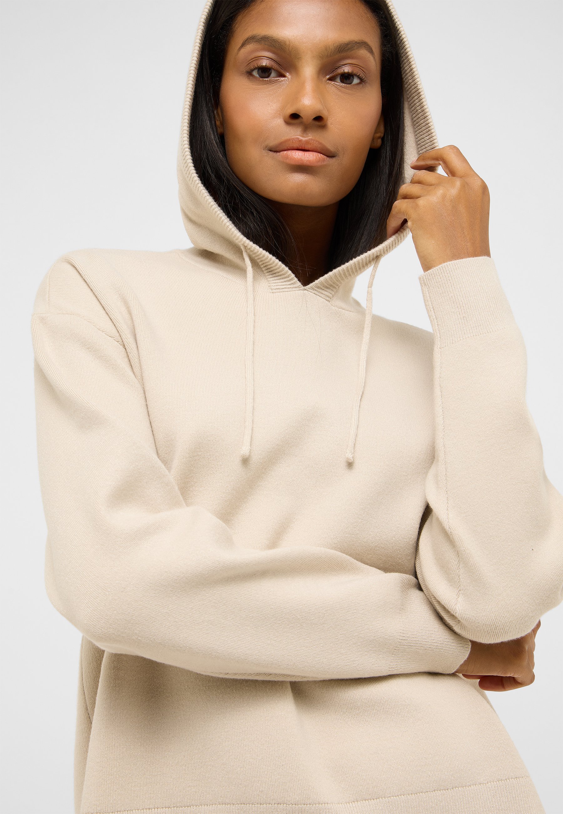 Hoodie, Beige, Pullover, Kapuze, Oversize