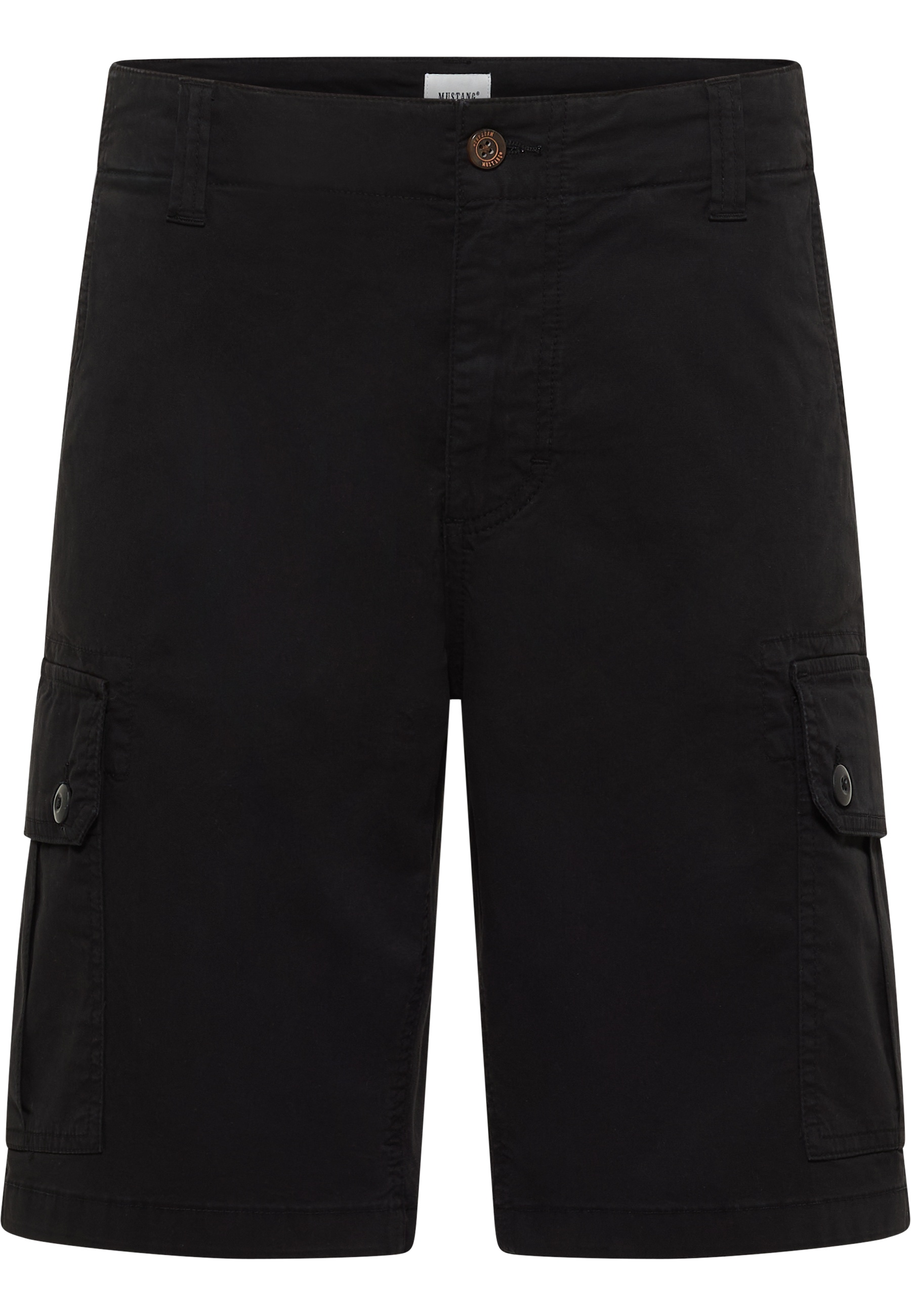 shorts, cargo, schwarz, kurz, Knopf, Taschenklappe
