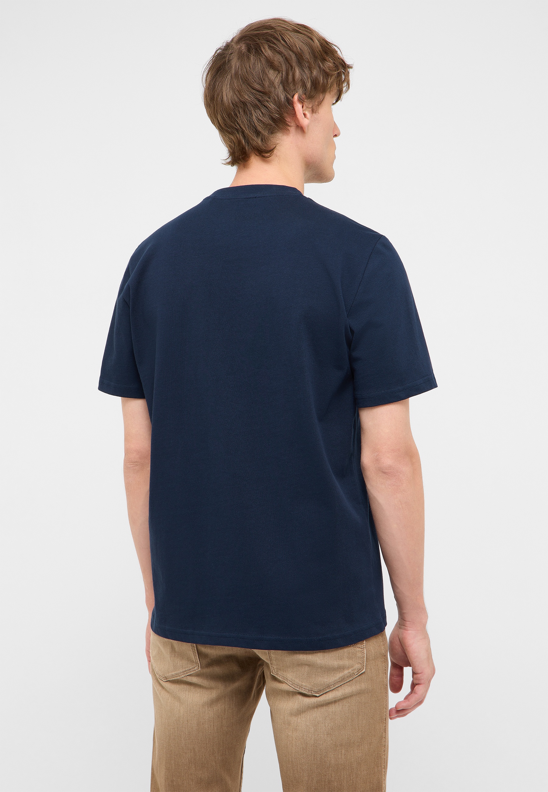 T-Shirt, Kurzarm, Uni, Navy, Baumwolle
