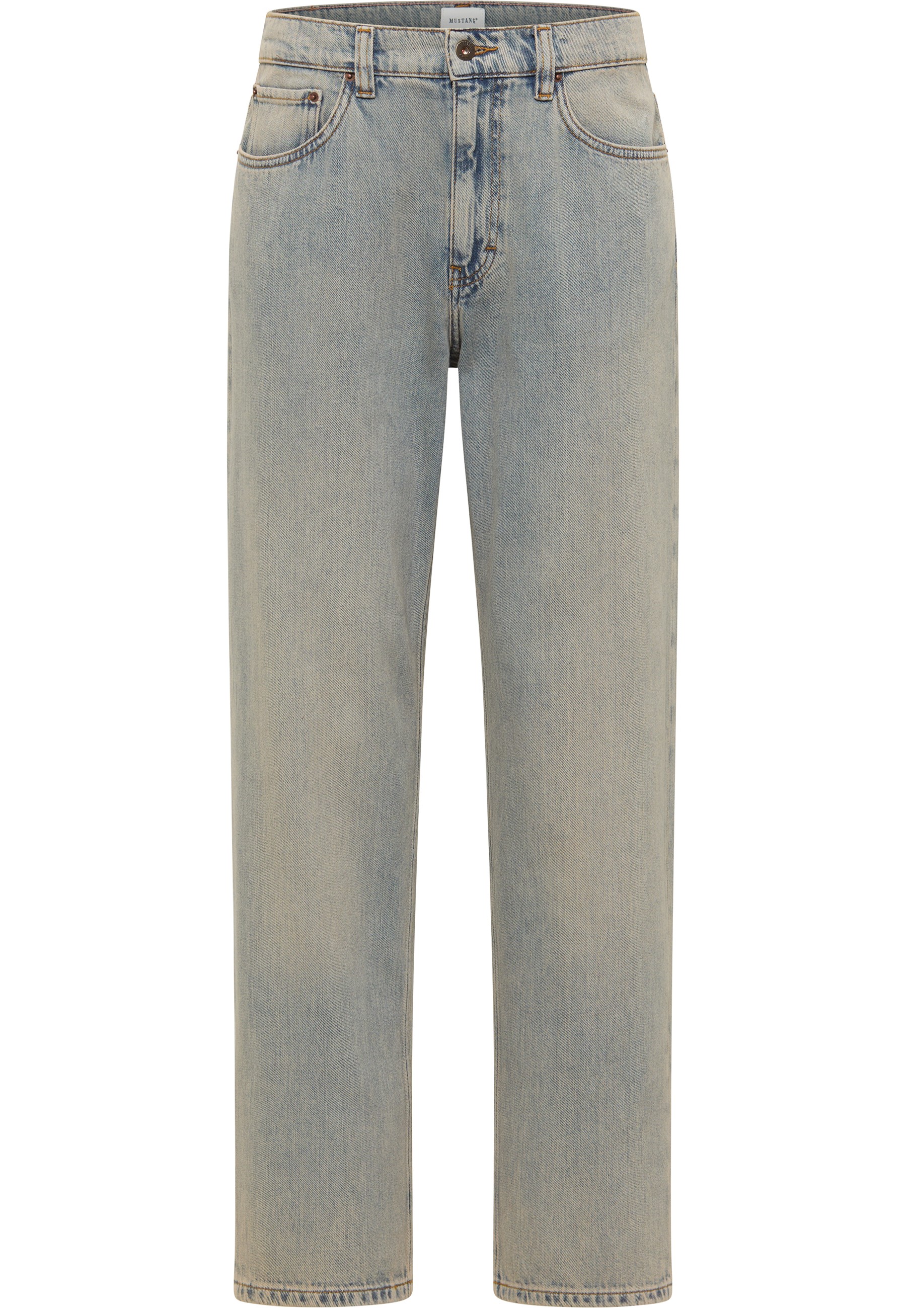 Mustang Herren Jeans Style Jeff Relaxed Straight, blau gebleicht