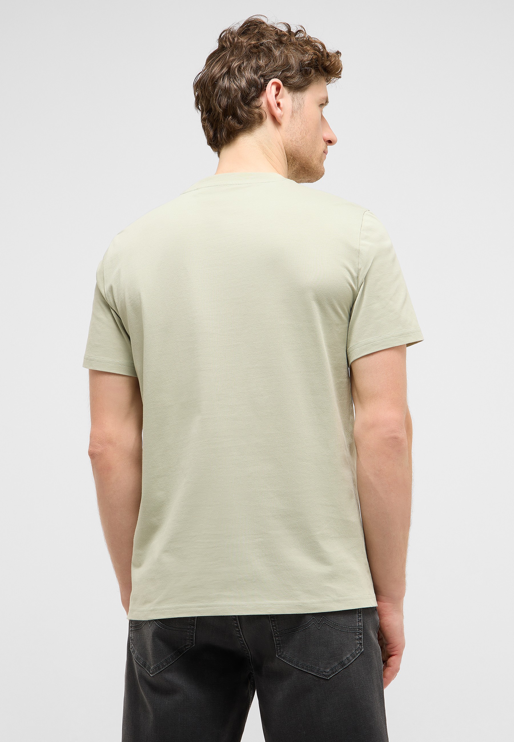 T-Shirt, Kurzarm, Beige, Plain, Rundhalsausschnitt