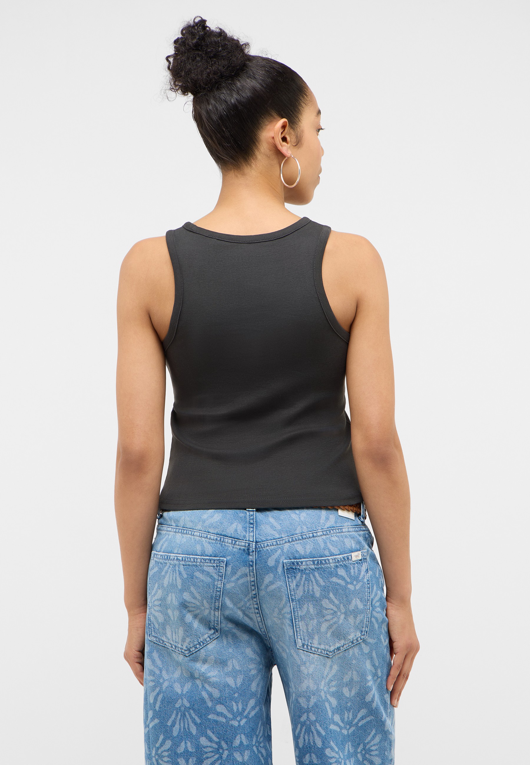 Tanktop, ärmellos, schwarz, Knit, Rückseite