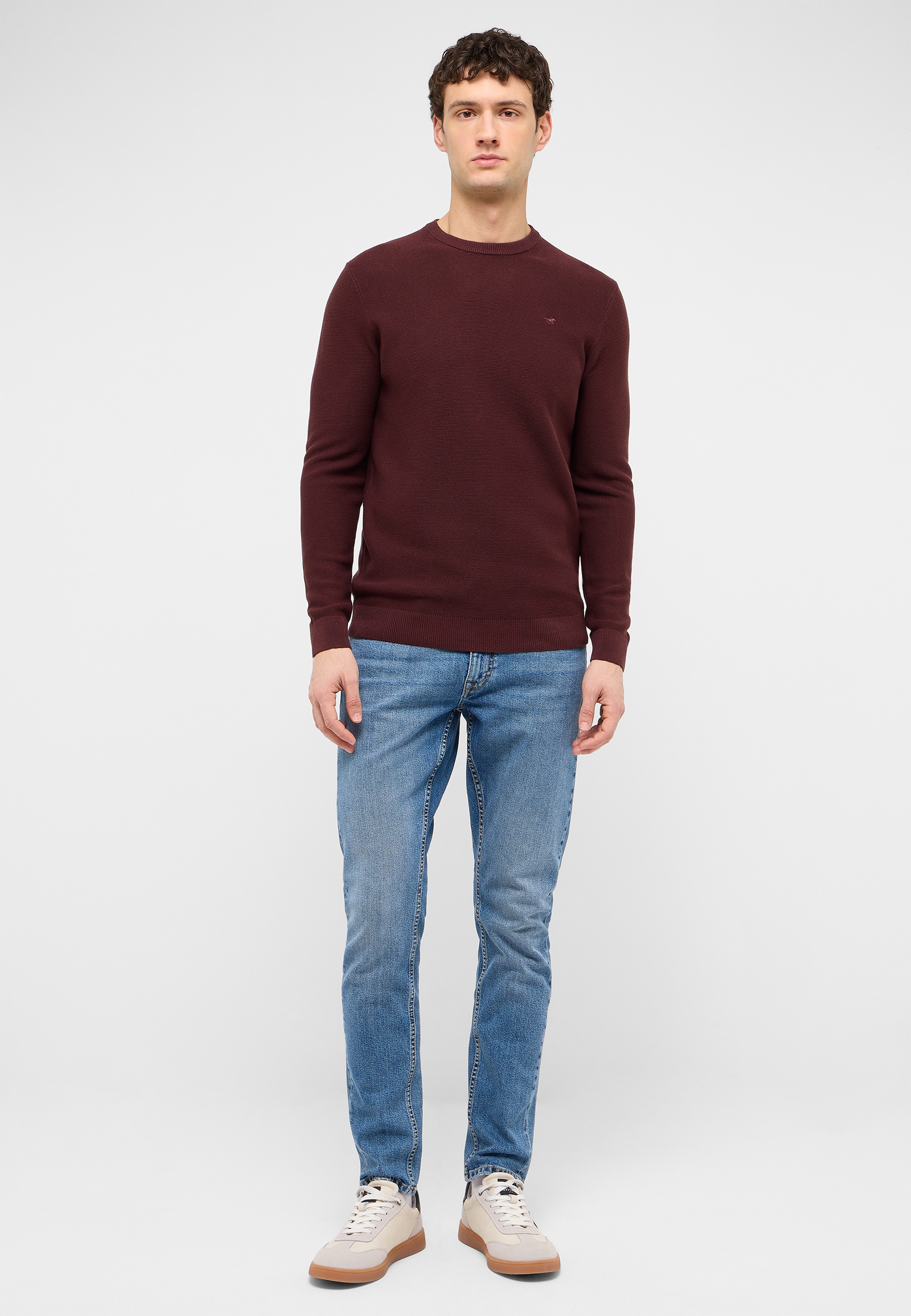 pullover, Knit, burgunderrot, Langarm, Rundhals