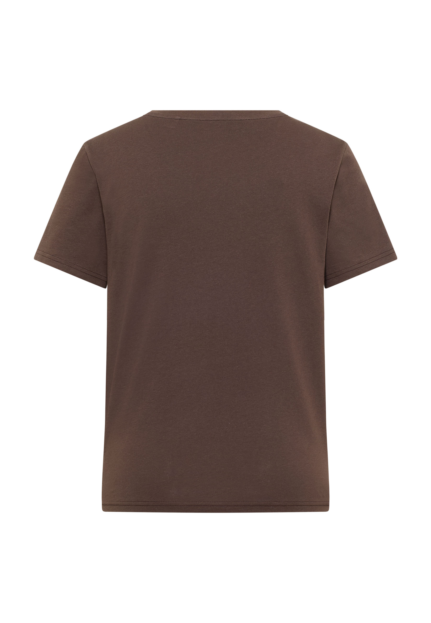 T-Shirt, Kurzarm, Braun, Glatt, Baumwolle