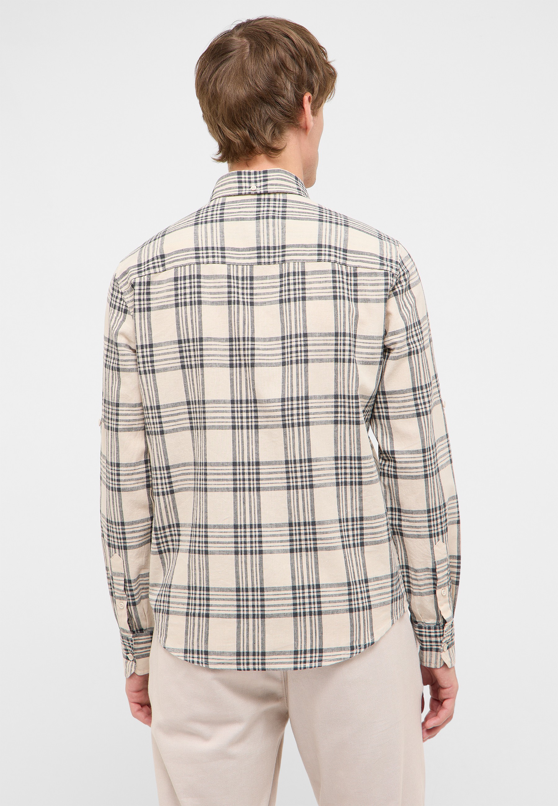 Hemd, Plaid, Karo, Langarm, Beige