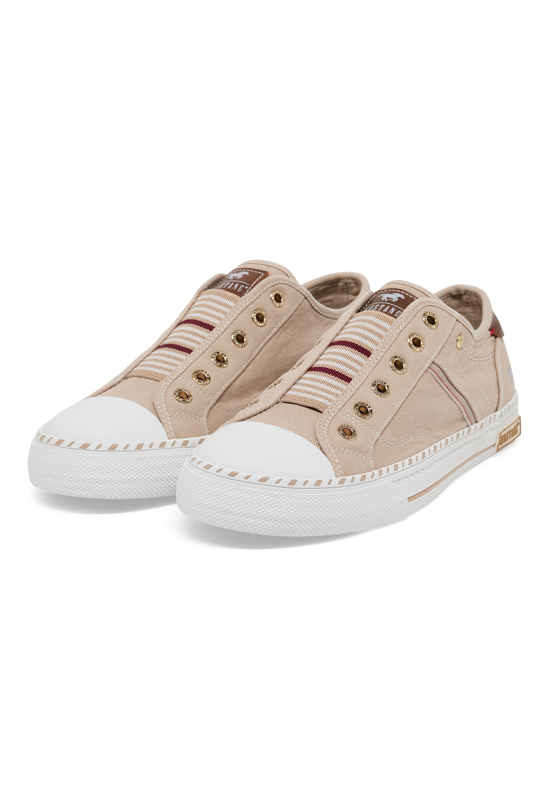 Sneaker, Canvas, Beige, Low-cut, Lace-up
